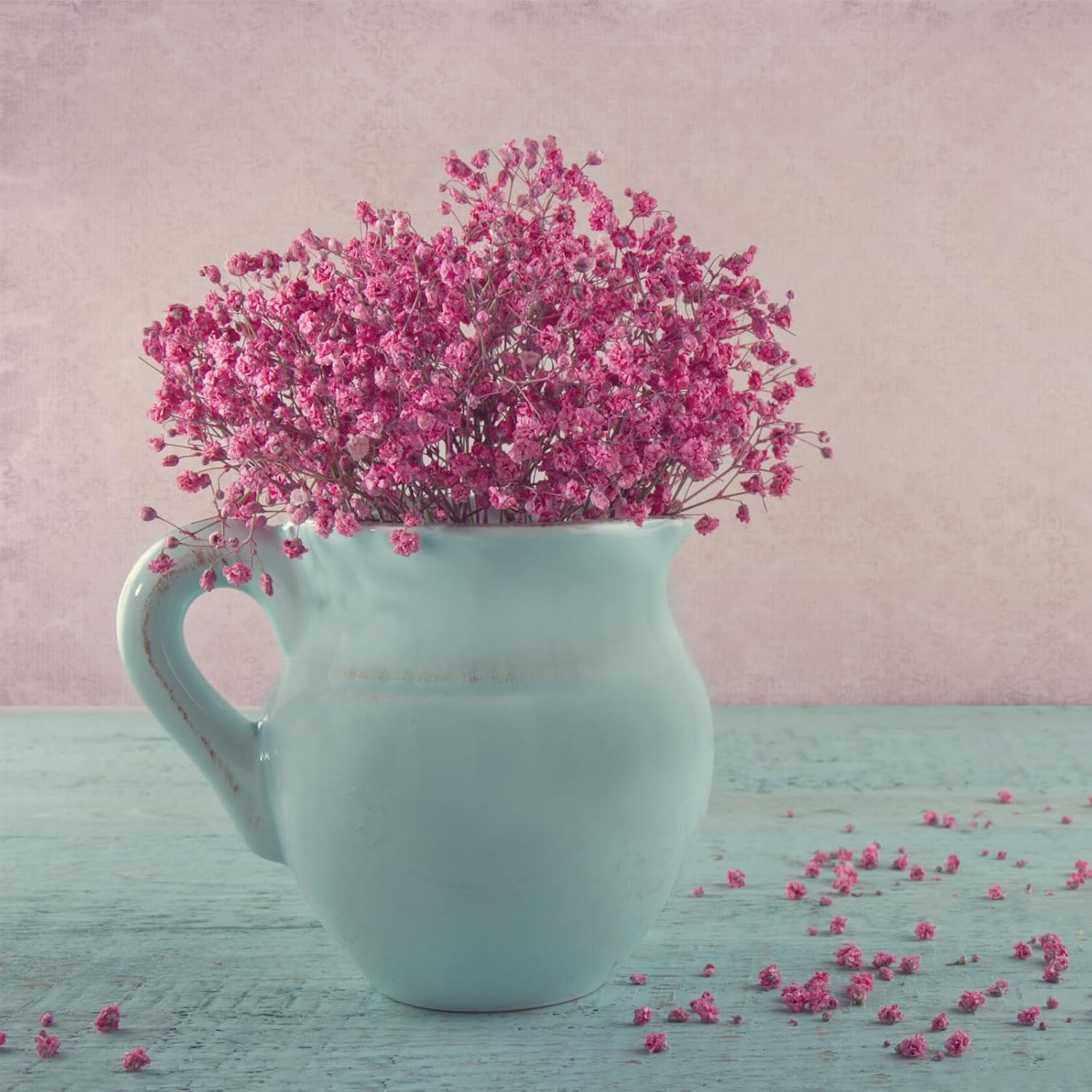 MECCANIXITY Artificial Dried Babys Breath Flowers 17 Inch Light Pink 3 Pcs