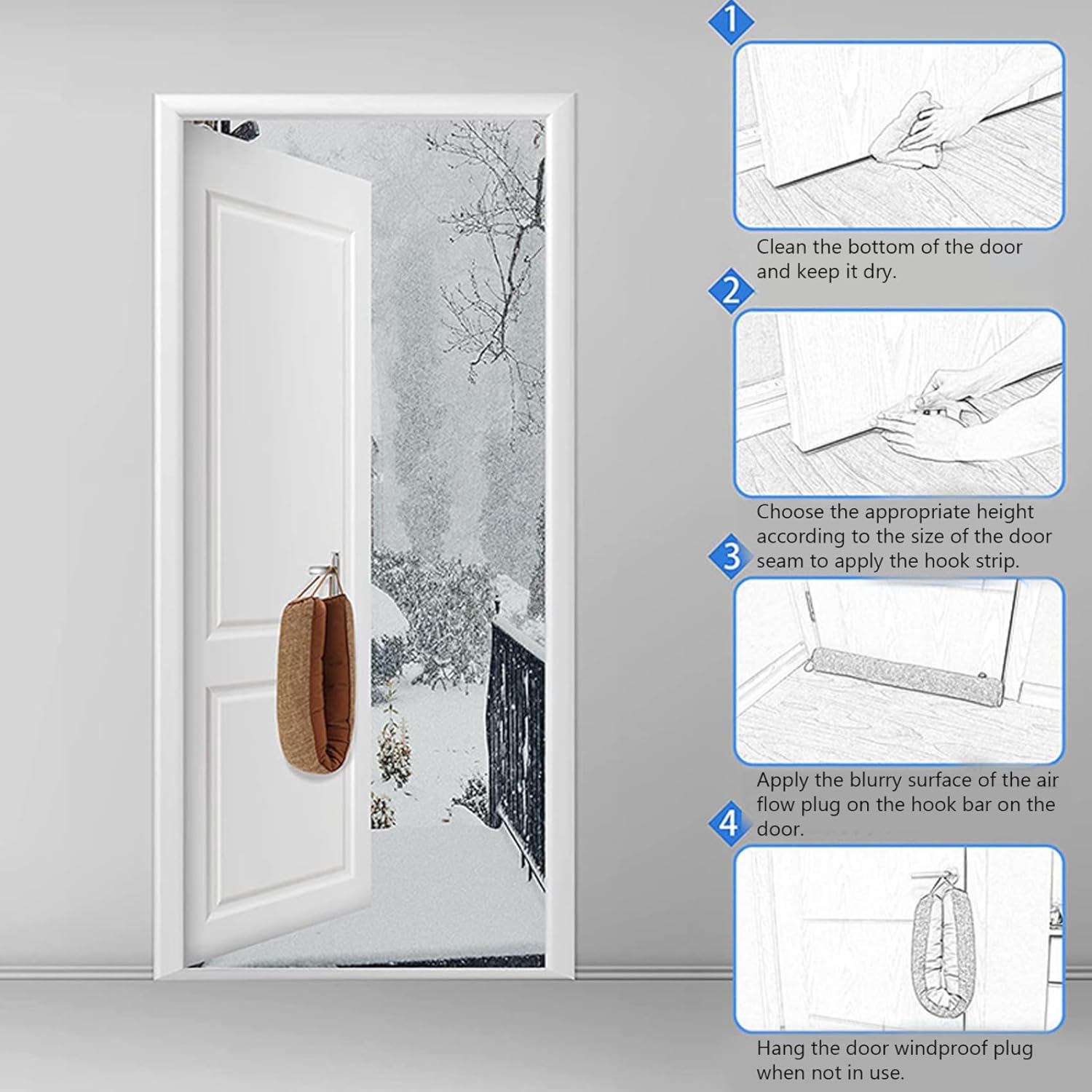 Yaoliucp Door Draft Stopper 36 Inch Thermal Insulation