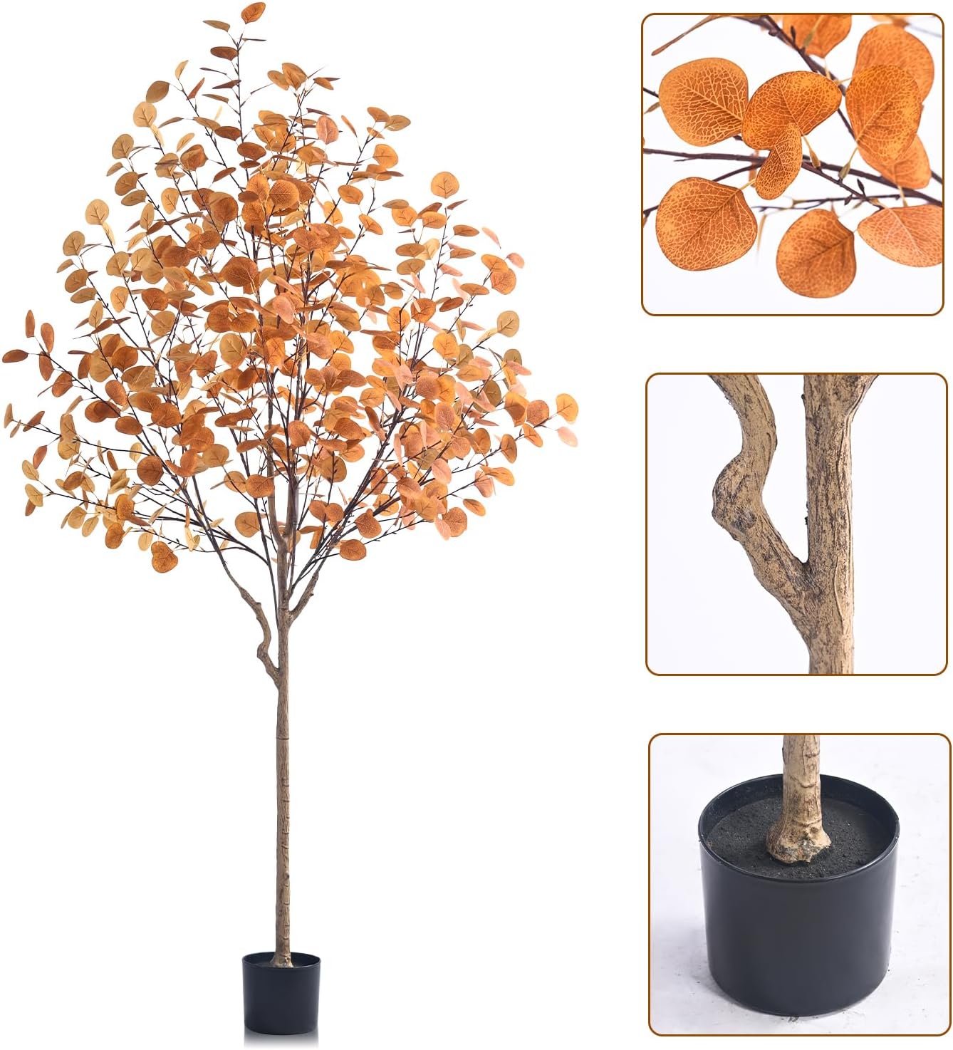 6FT Artificial Eucalyptus Tree for Fall Decor