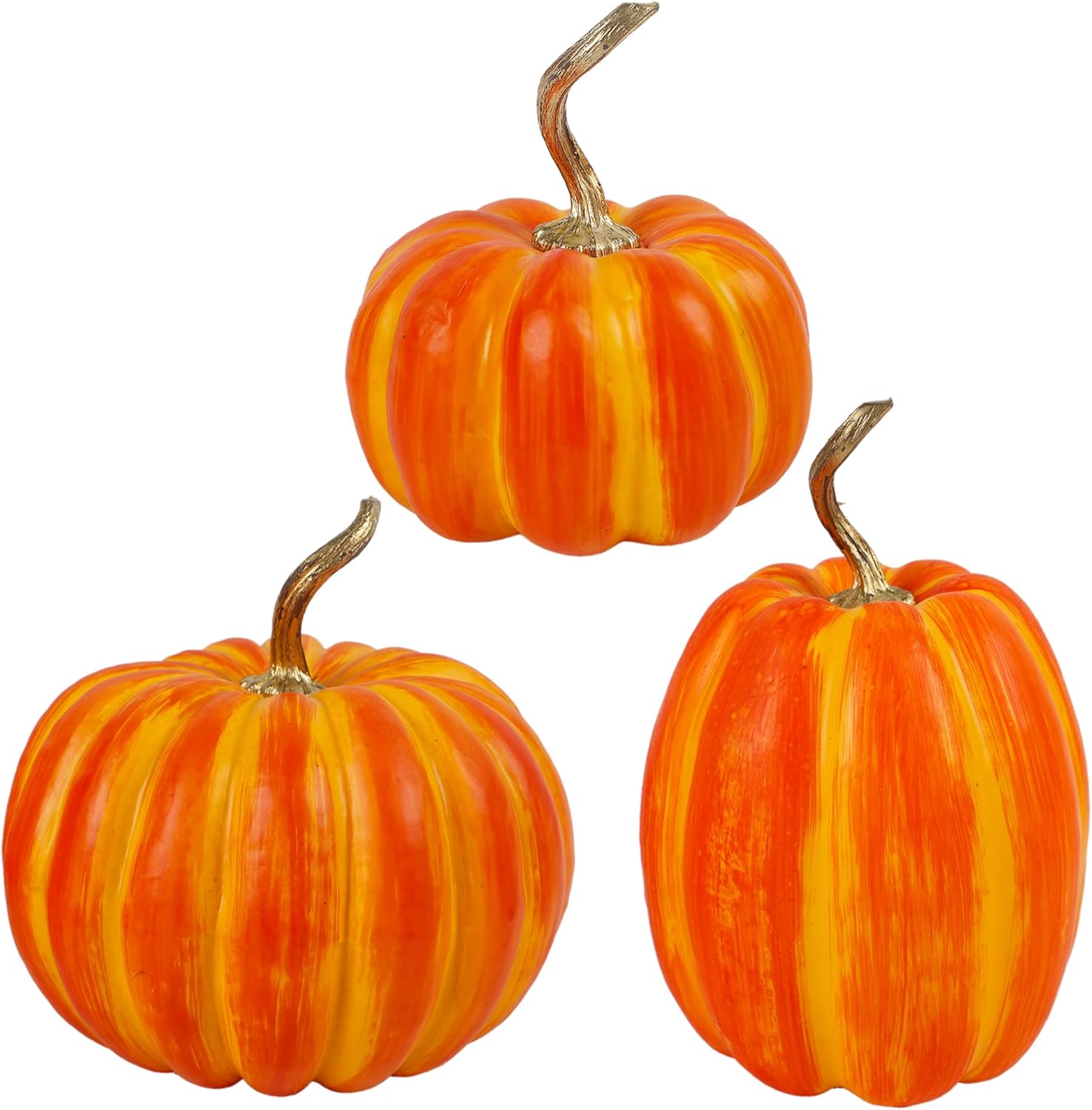 Winemana 3 Pcs Artificial Pumpkins Fall Decorations