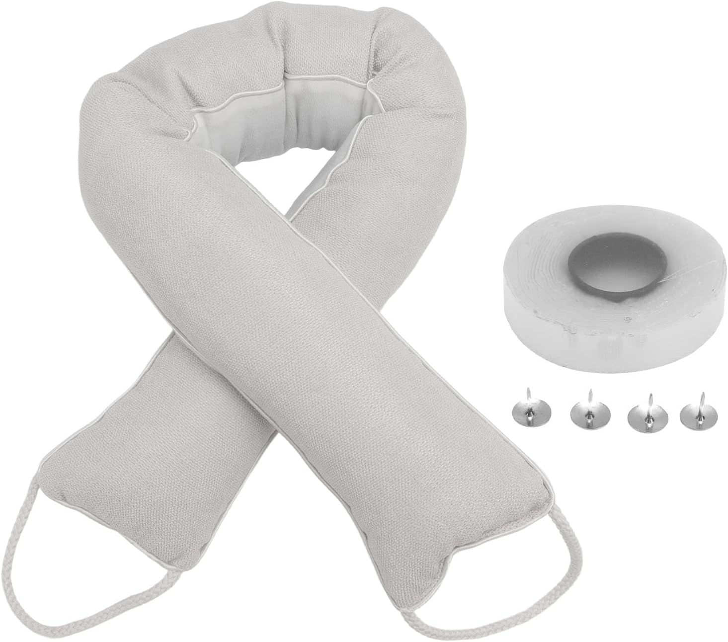 Jinlorion Door Snake Draft Stopper Soft Material Noise Blocking Washable Beige