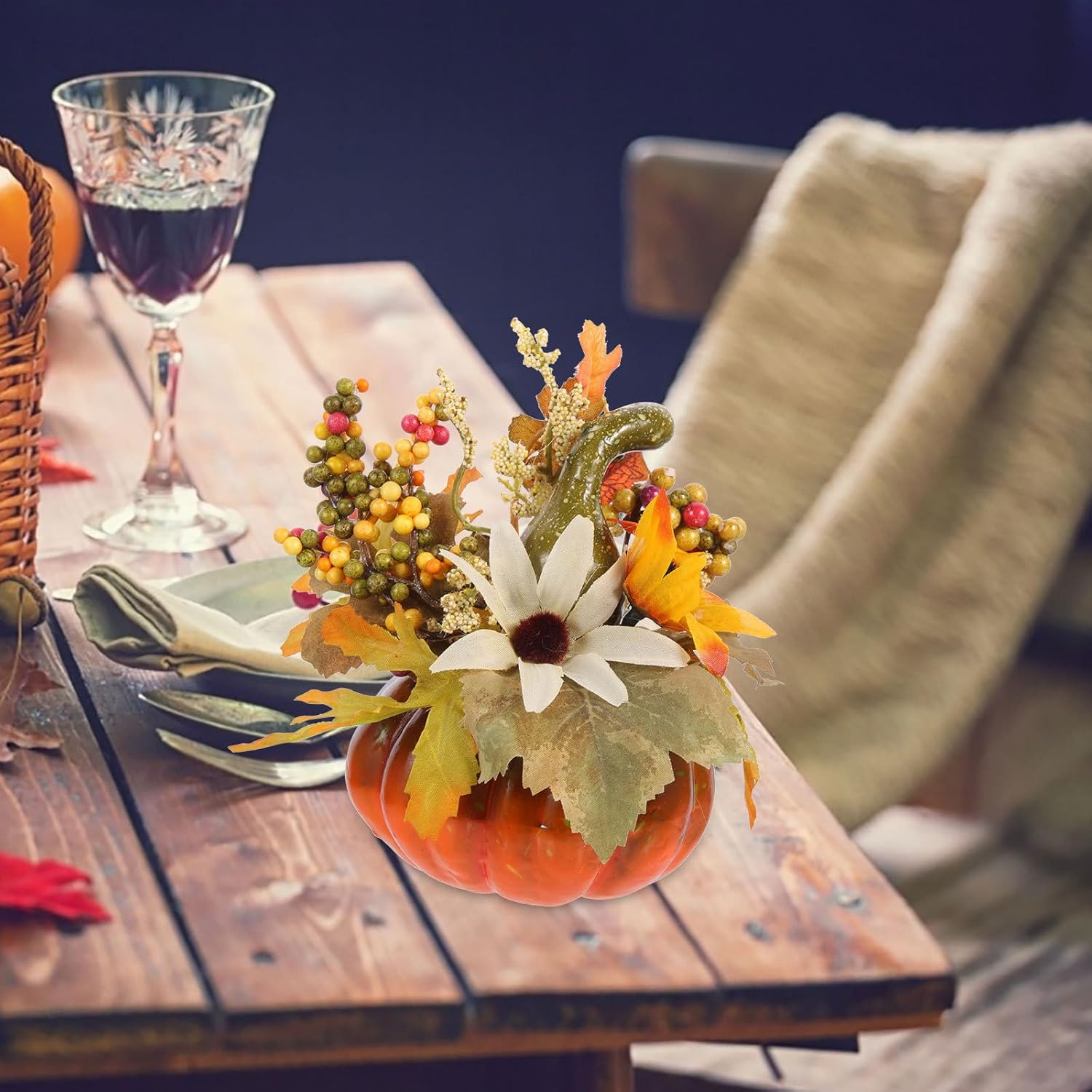 Cabilock Artificial Pumpkin Decor for Fall Halloween