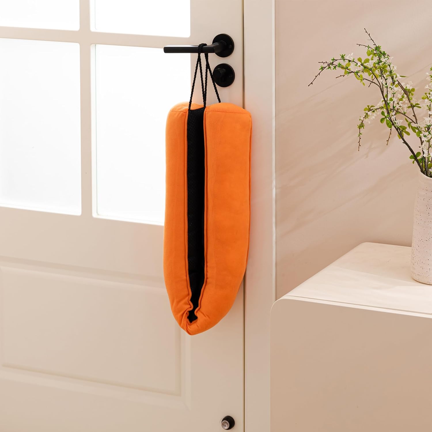 Sunolga 38 Inch Draft Stopper with Removable Cover Orange