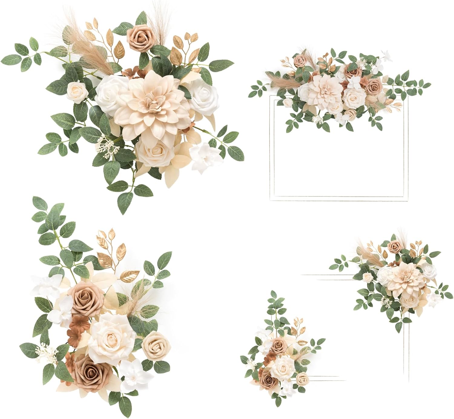 Lings Moment 2pcs Fall Wedding Artificial Floral Swags Welcome Sign Flowers Backdrop
