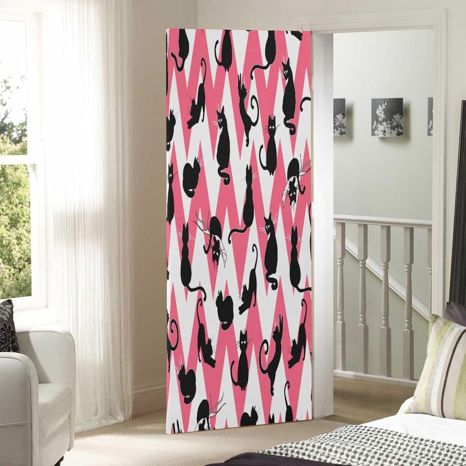 Susiyo Charming Black Cat Halloween Door Cover 32x79in