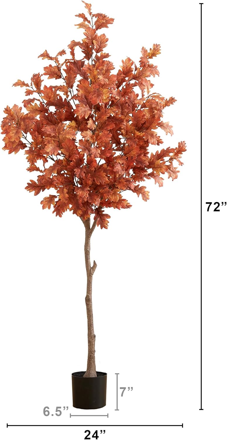 Nearly Natural 6ft Autumn Oak Artificial Fall Tree