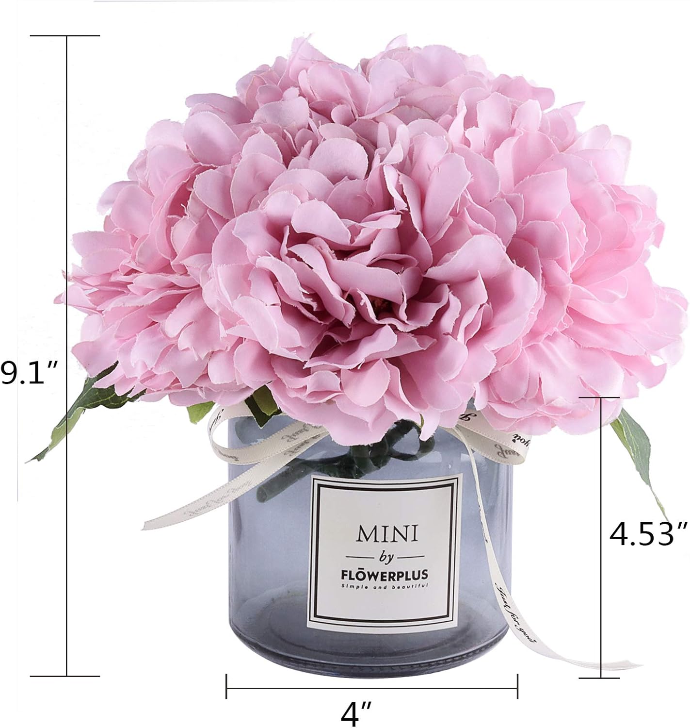 XIAYAN Artificial Flower and Glass Bottle Set Is Style Pink Purple