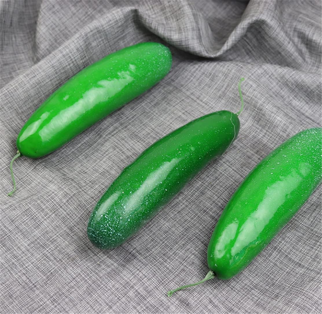 3 Pcs Artificial Lifelike Green Cucumber Fake Vegetable Decoration 1