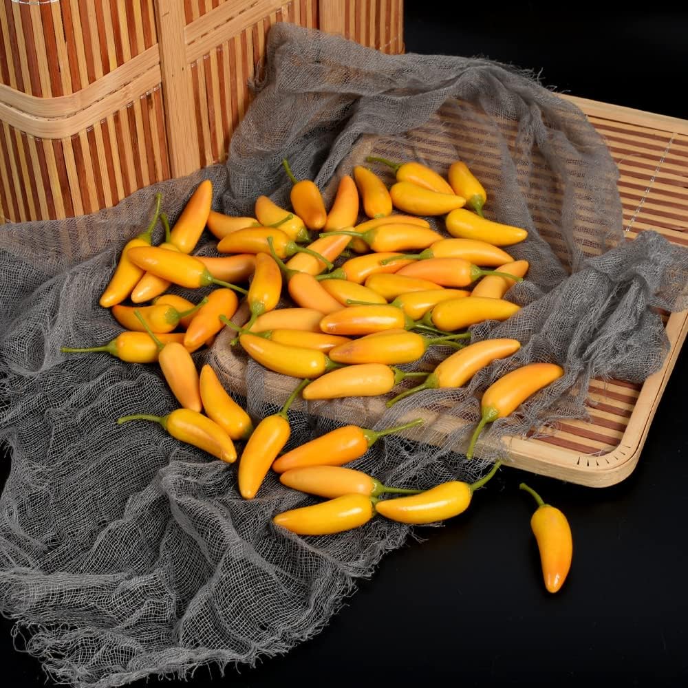 Lifelike Yellow Fake Pepper for Kitchen and Party Decor