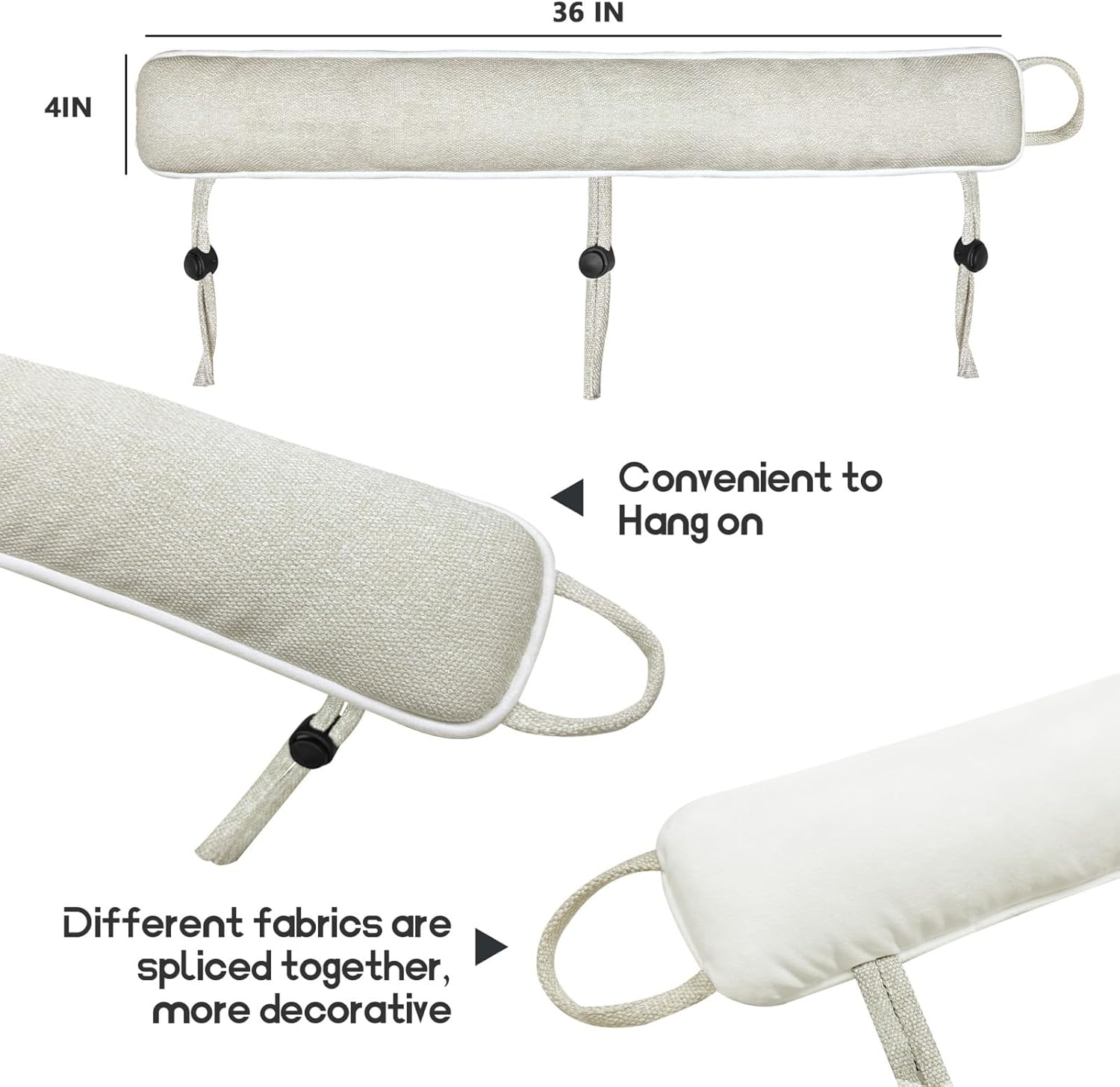 Adjustable 36 Inch Linen Draft Stopper Gray