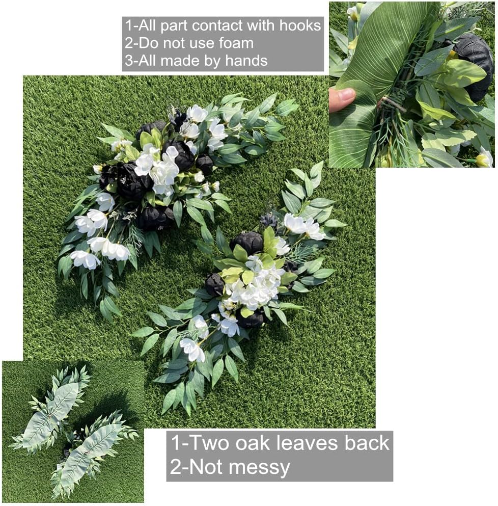 2PCS Wedding Arch Flowers with Peony and Eucalyptus