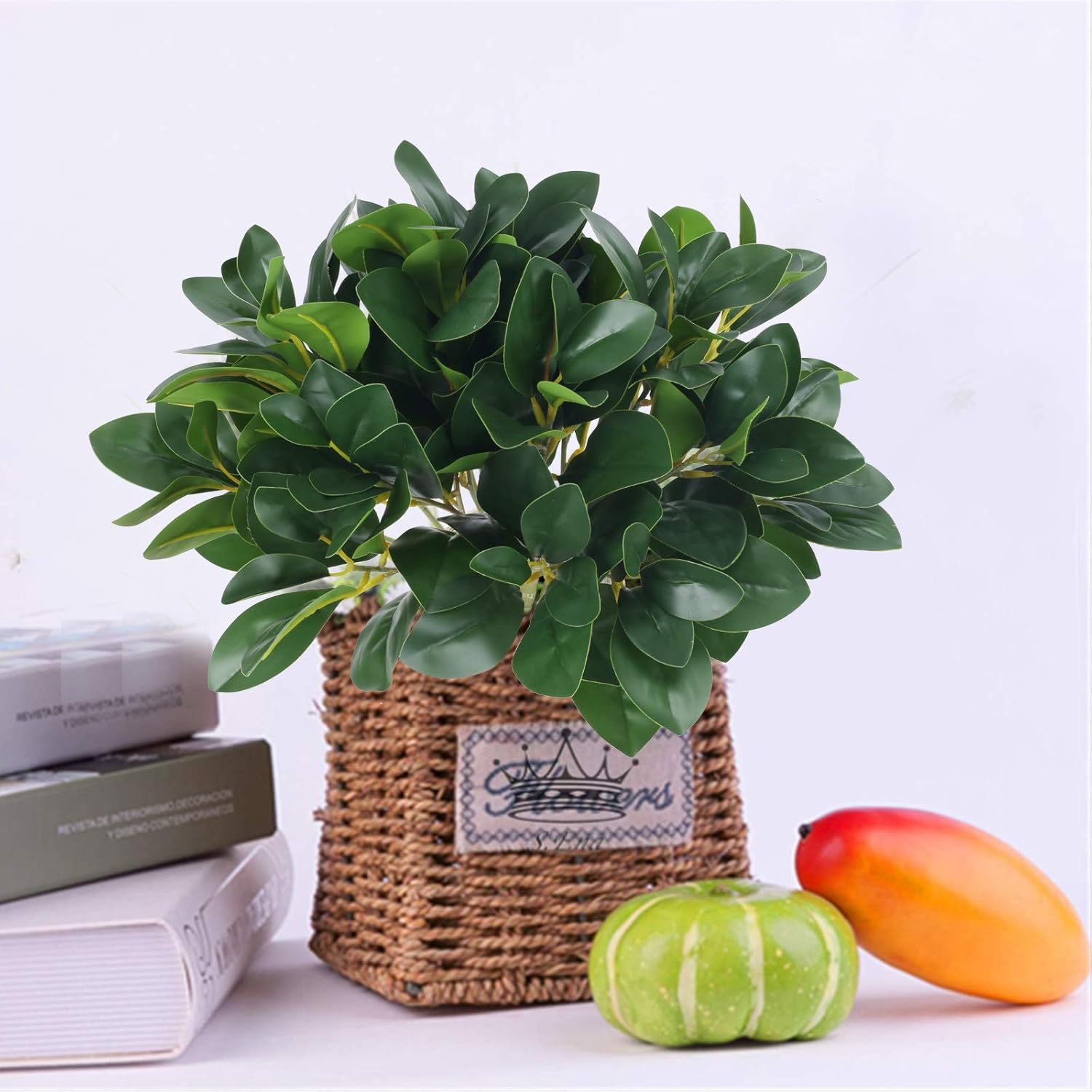 4Pcs Artificial Eucalyptus Shrubs for Garden and Home Decor