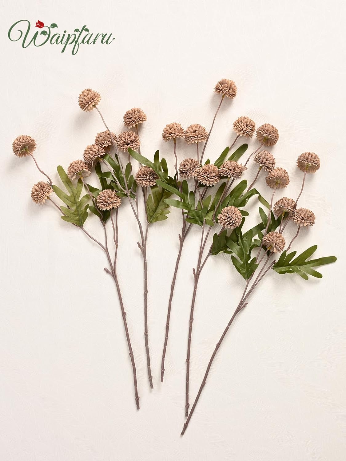 Waipfaru 10pcs Fake Silk Pompon Mum Artificial Flowers Set