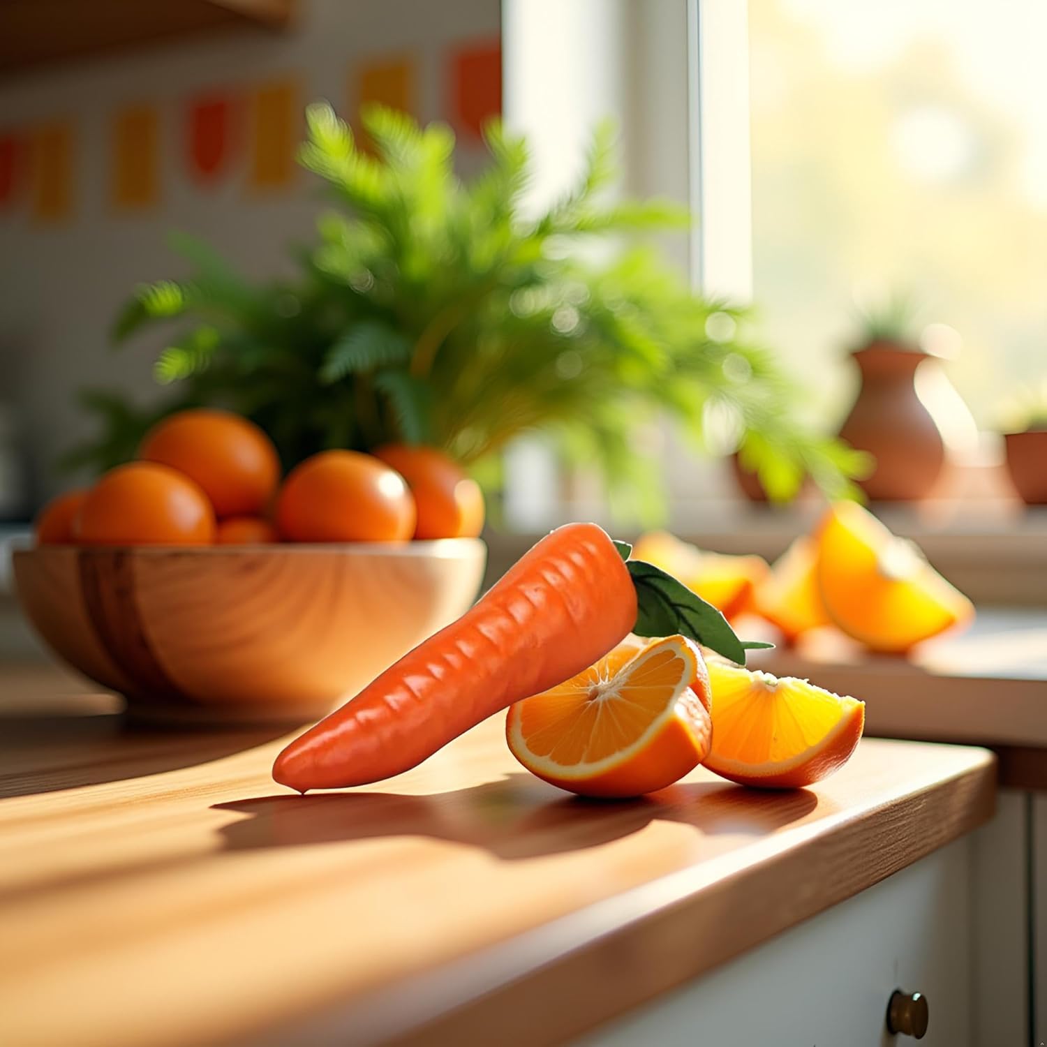 Sluswallow 1Pc Orange Artificial Carrot Home Decor