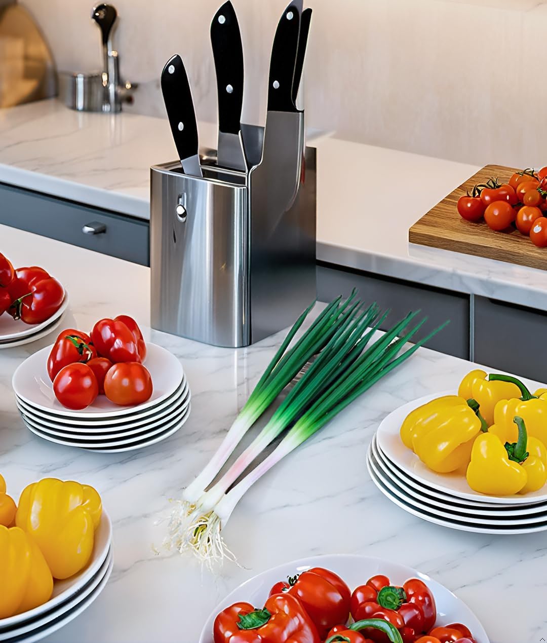 3 Pcs Artificial Green Onions for Home Kitchen Decor