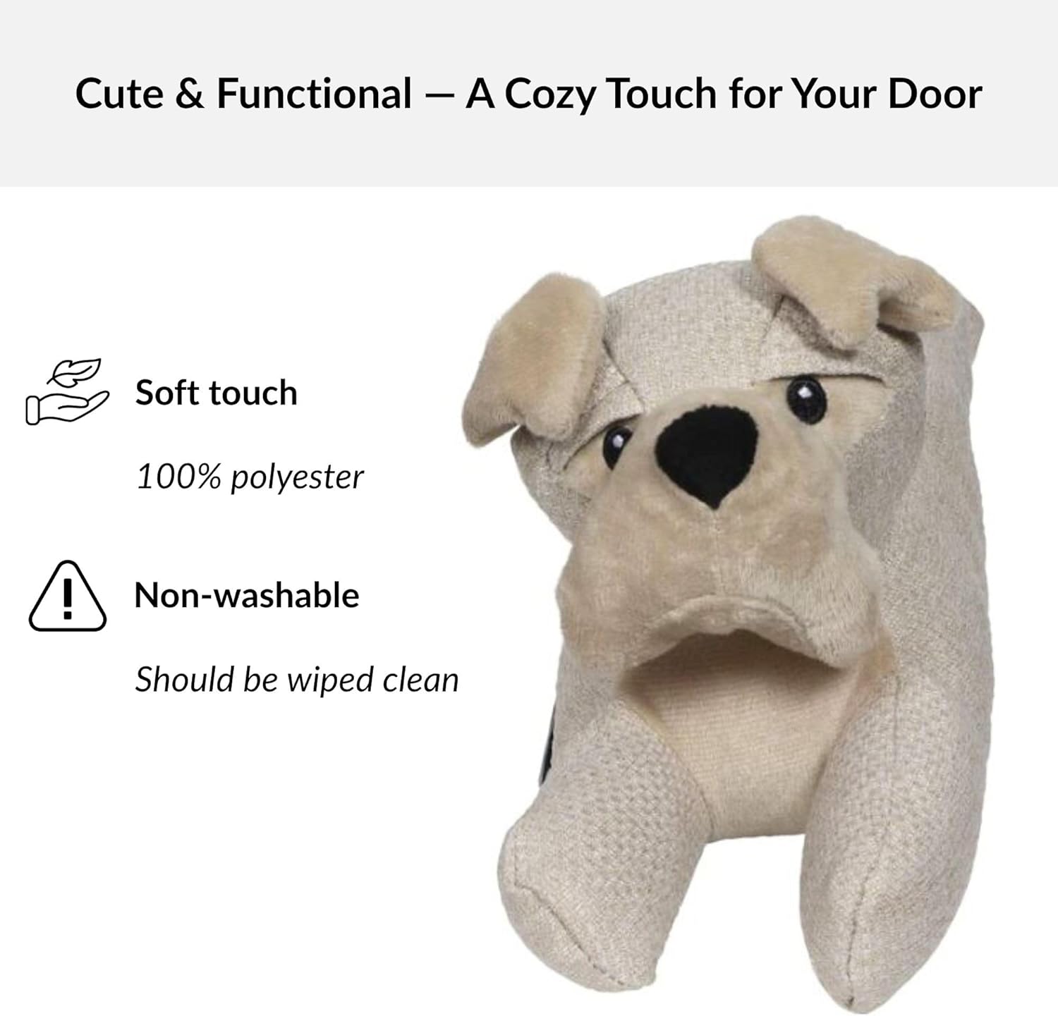 Adorable Dog Draft Stopper 35 Inch Oat Biscuit