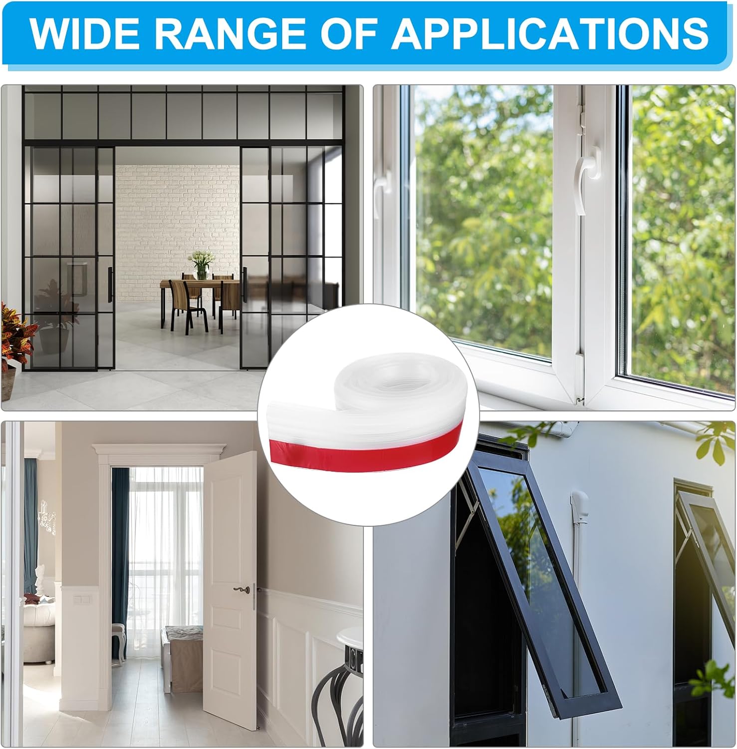 PATIKIL Door Draft Stopper 2 Pack 33FT Silicone Weather Seal Strip