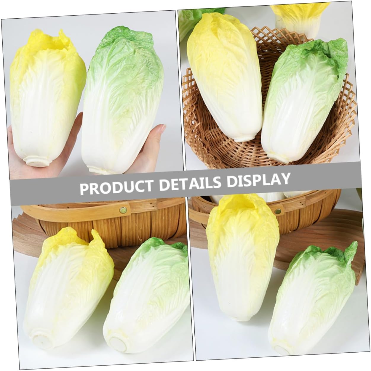 Lifelike Fake Cabbage Artificial Vegetable Decor for Home and Kitchen