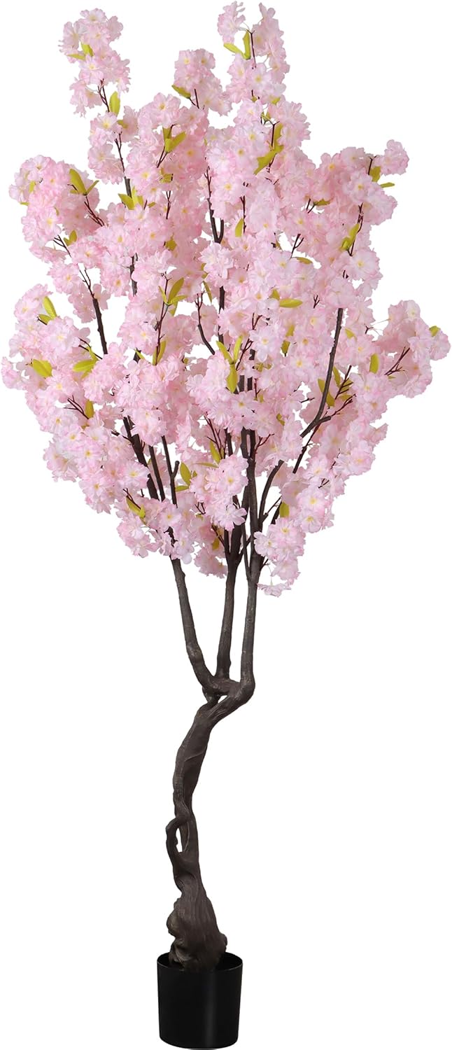 68ft Tall Pink Artificial Cherry Blossom Tree with Sturdy Pot