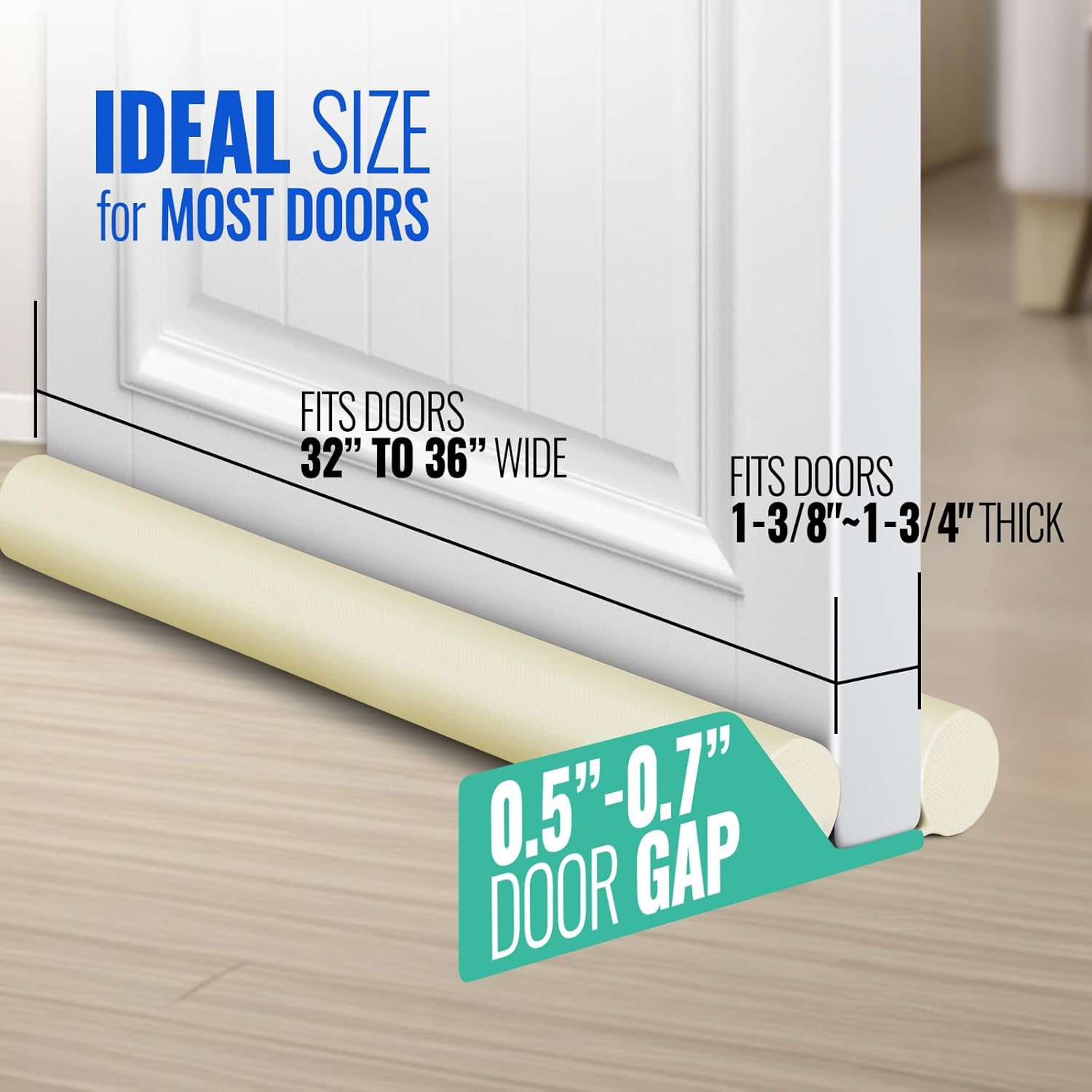OSAMEDA Door Draft Stopper 36 Inch Beige