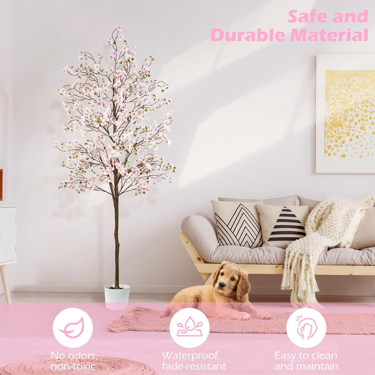 Cherry Blossom Tree 6FT Artificial Pink Indoor Decor