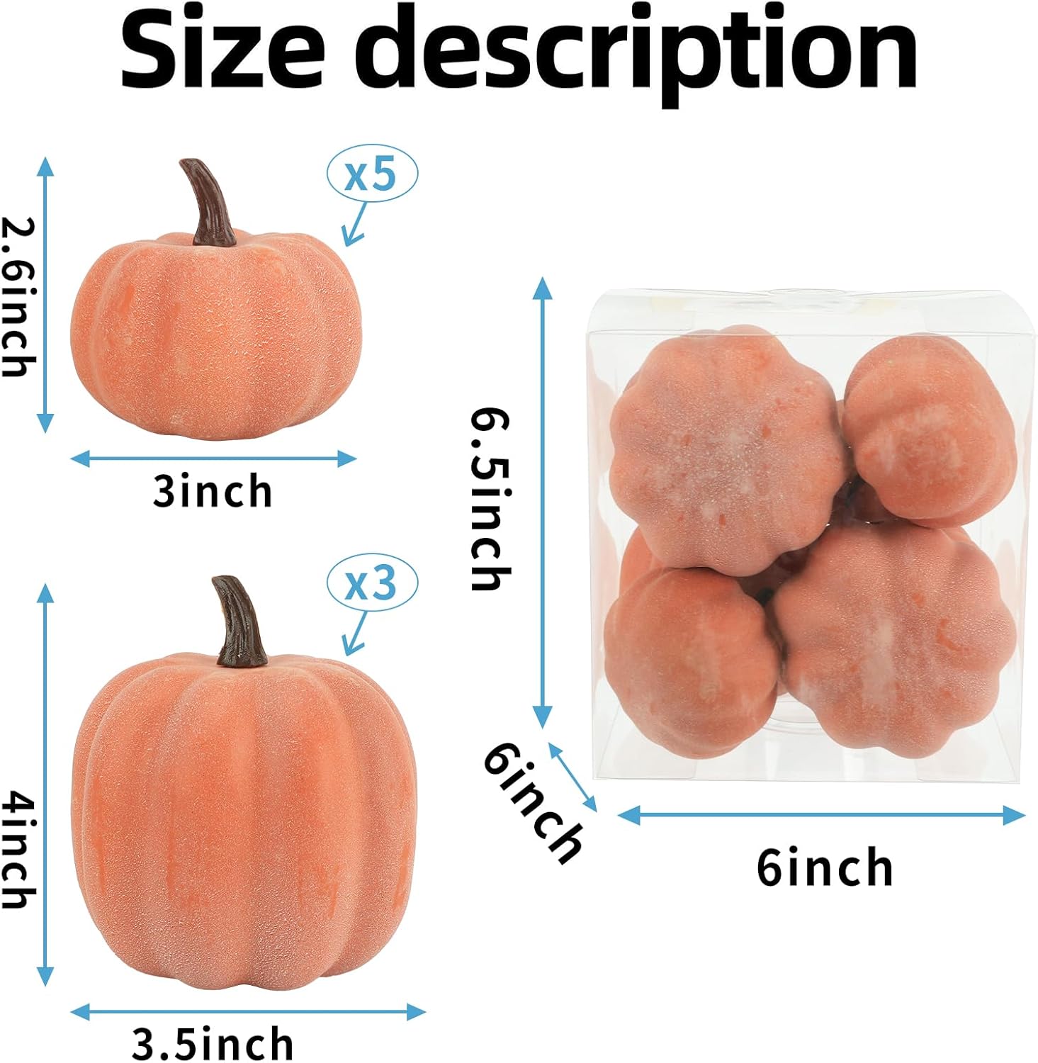 8pcs Plastic Pumpkins for Thanksgiving Centerpiece Autumn Decor