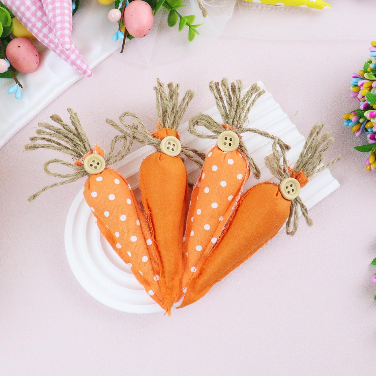 4PCS Easter Artificial Fabric Carrots Decorations