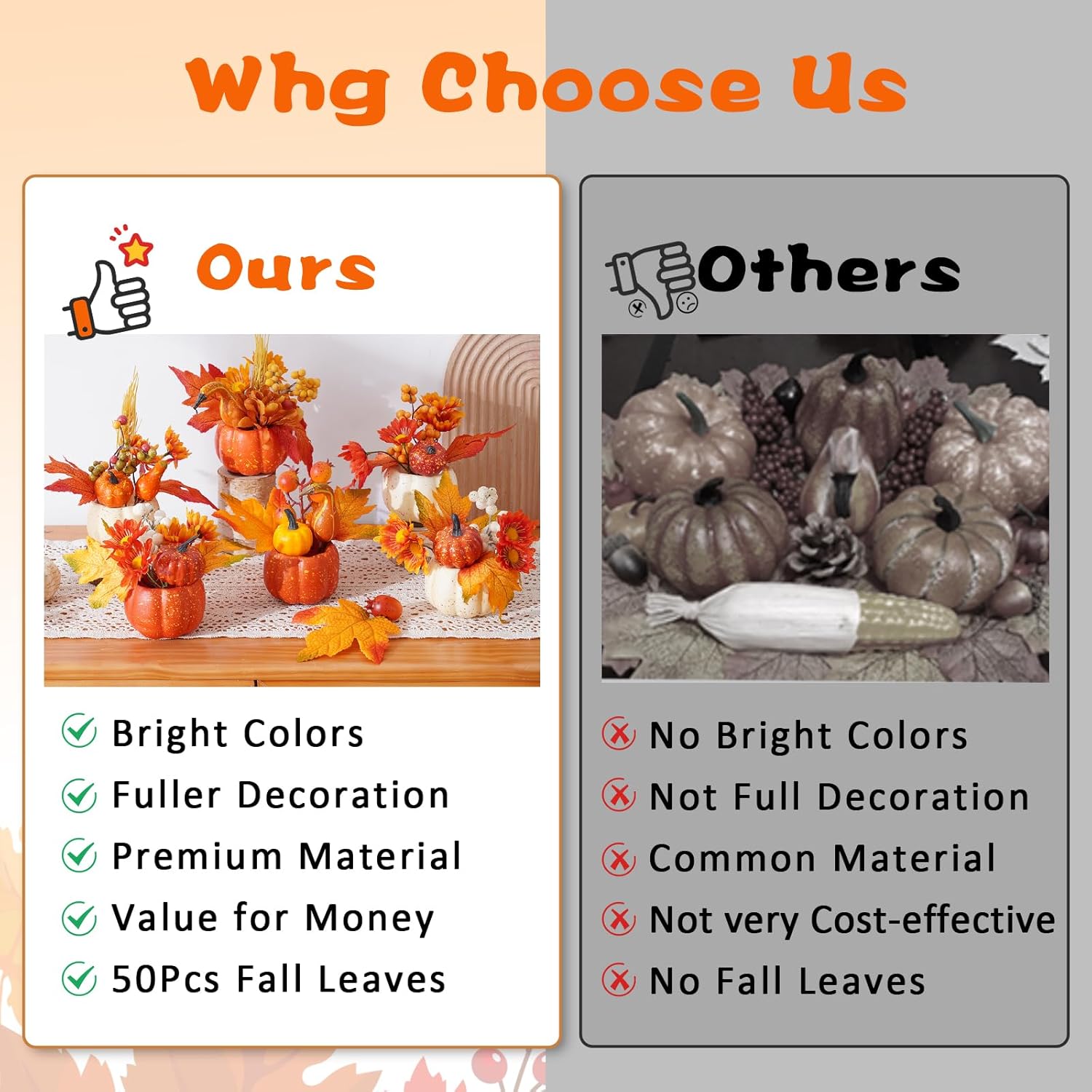 6Pcs Fake Pumpkin Decorations for Fall Celebrations