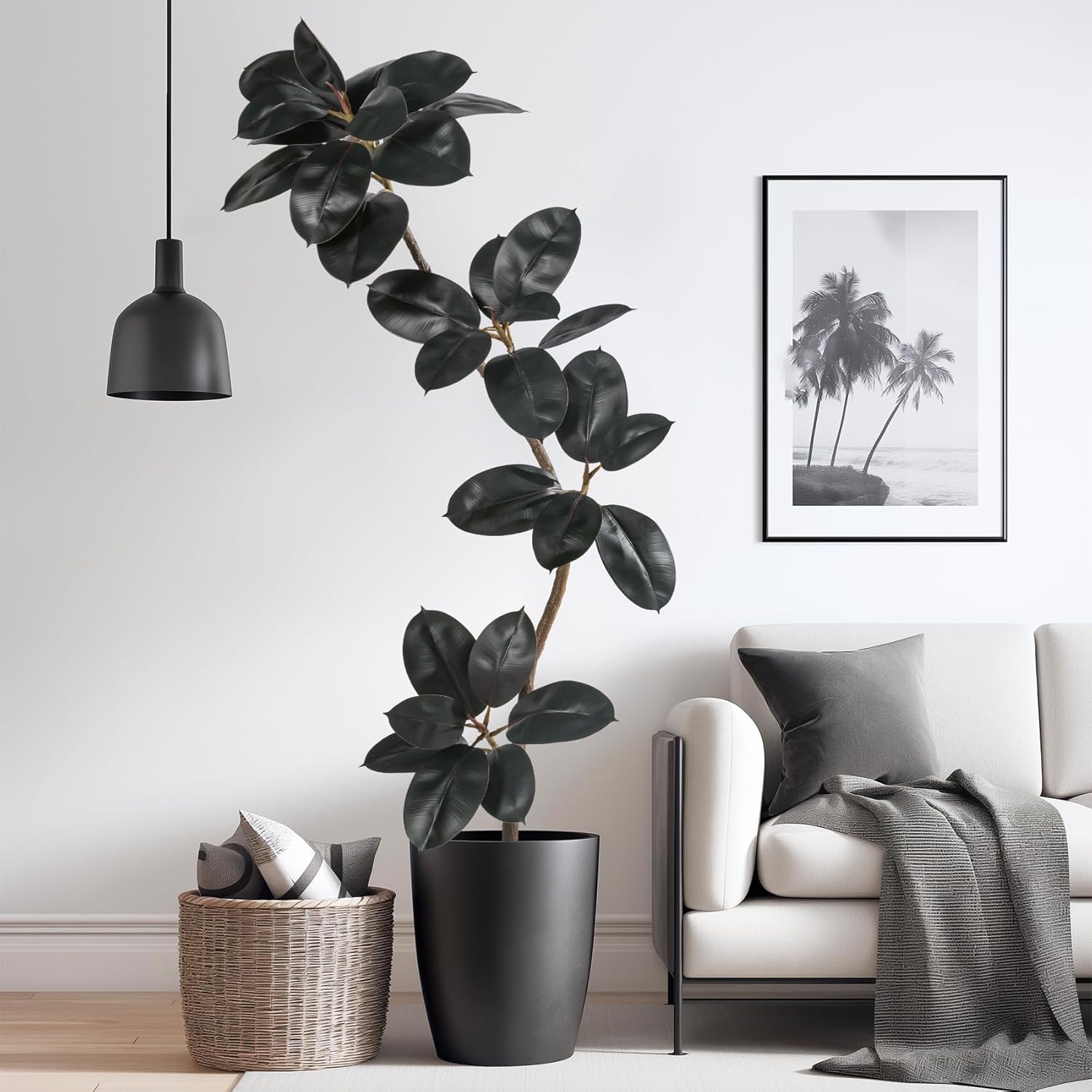 52ft Artificial Rubber Tree Faux Plants for Home Decor