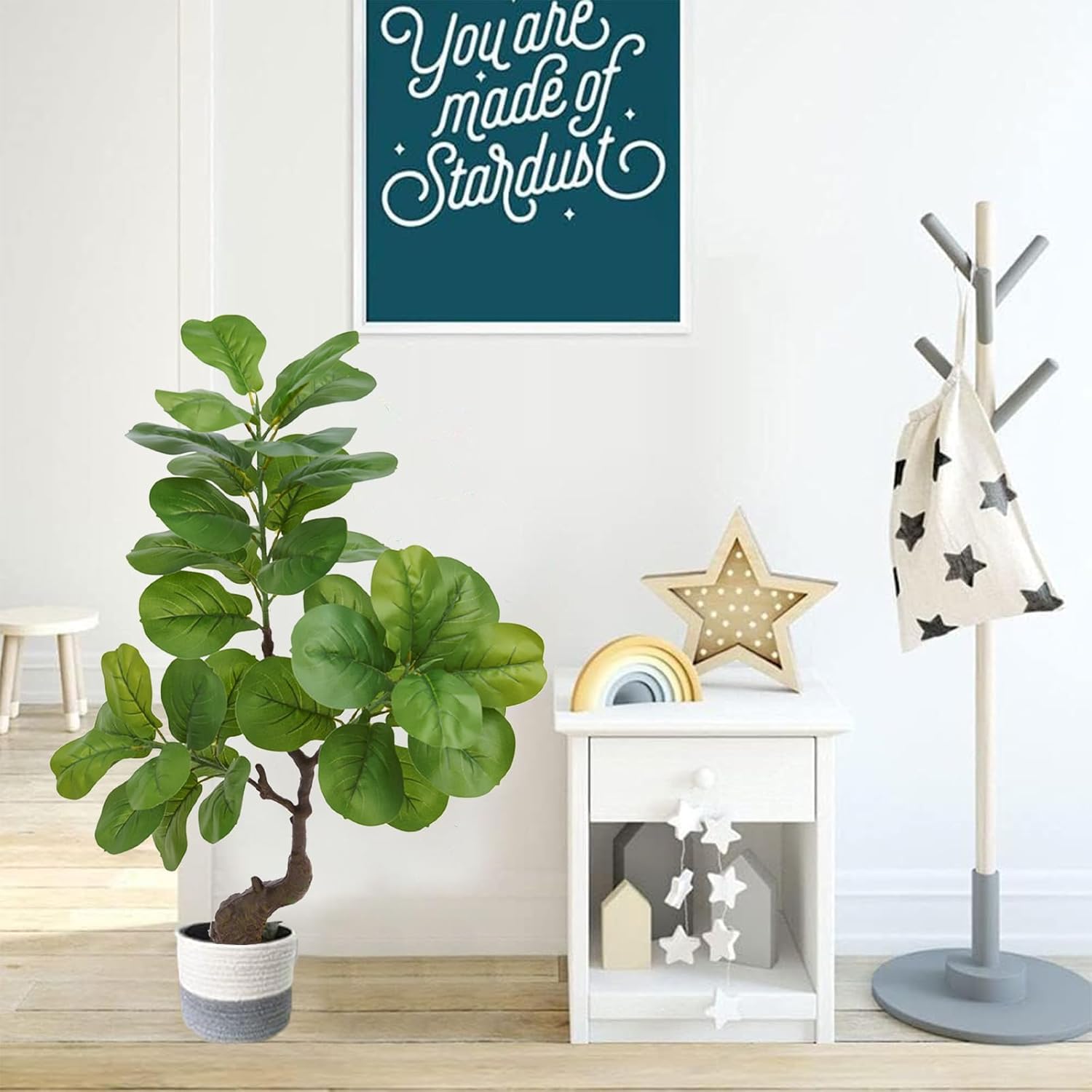 Artificial Fiddle Leaf Fig Tree 49 Fake Potted Plant for Home Office