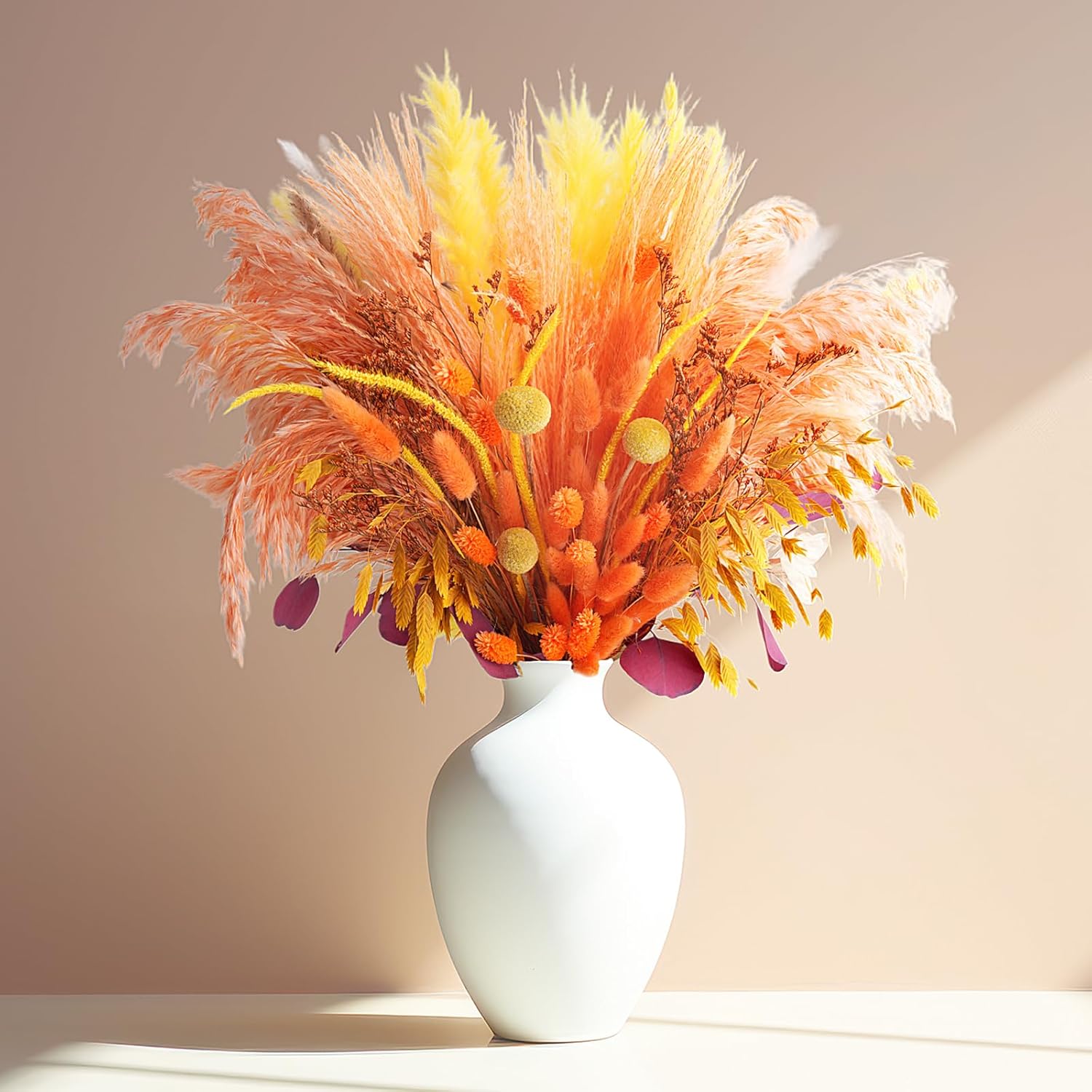 107 Pcs Artificial Dried Flowers Bouquet Boho Fall Decor