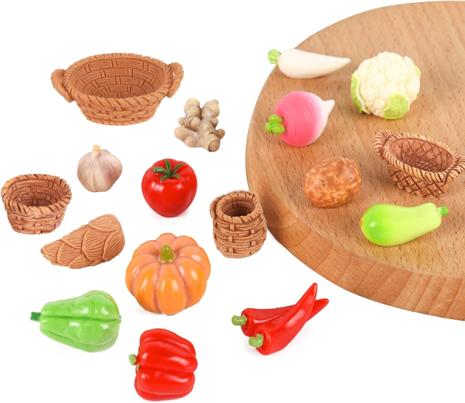 Redvigh Mini Mixed Vegetables 23Pcs Resin Figurines