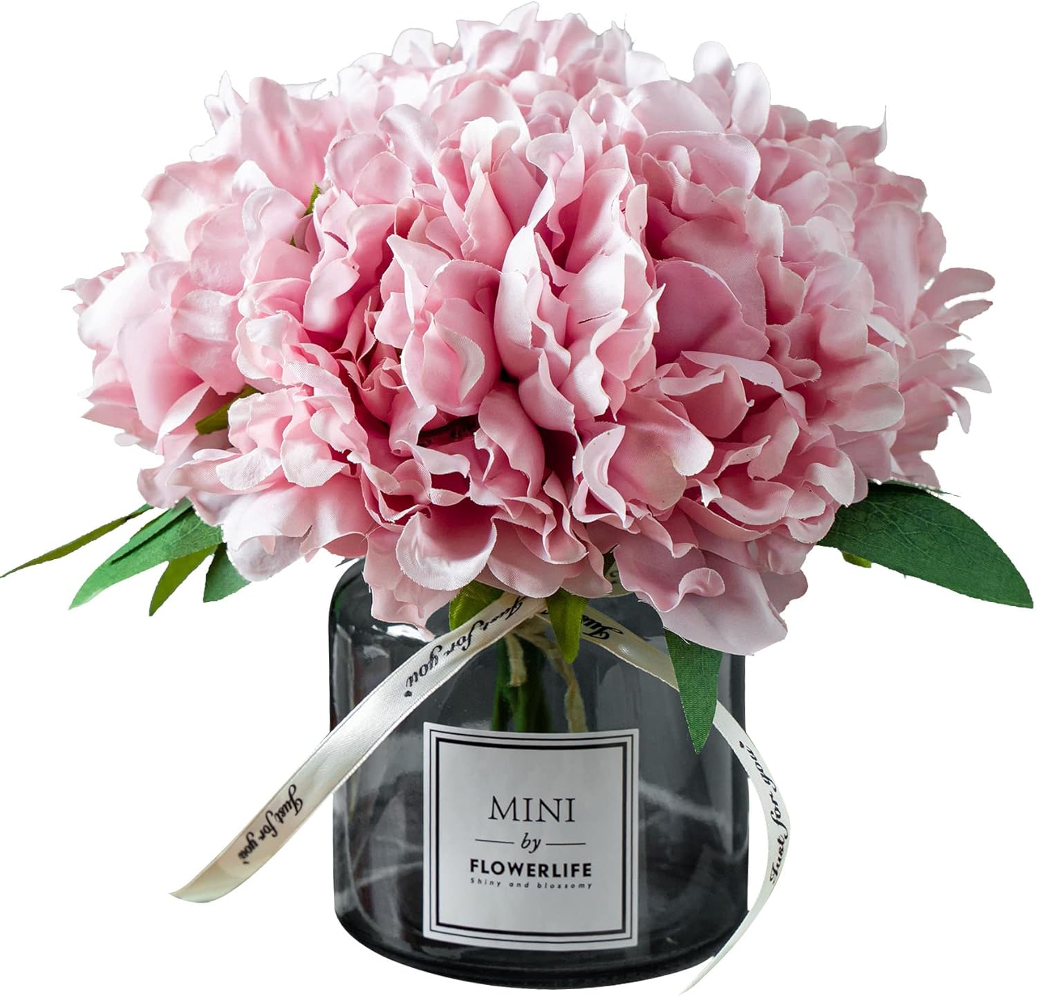 XIAYAN Artificial Flower and Glass Bottle Set Is Style Pink Purple