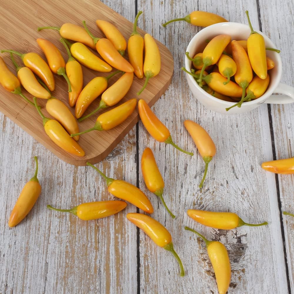 Lifelike Yellow Fake Pepper for Kitchen and Party Decor