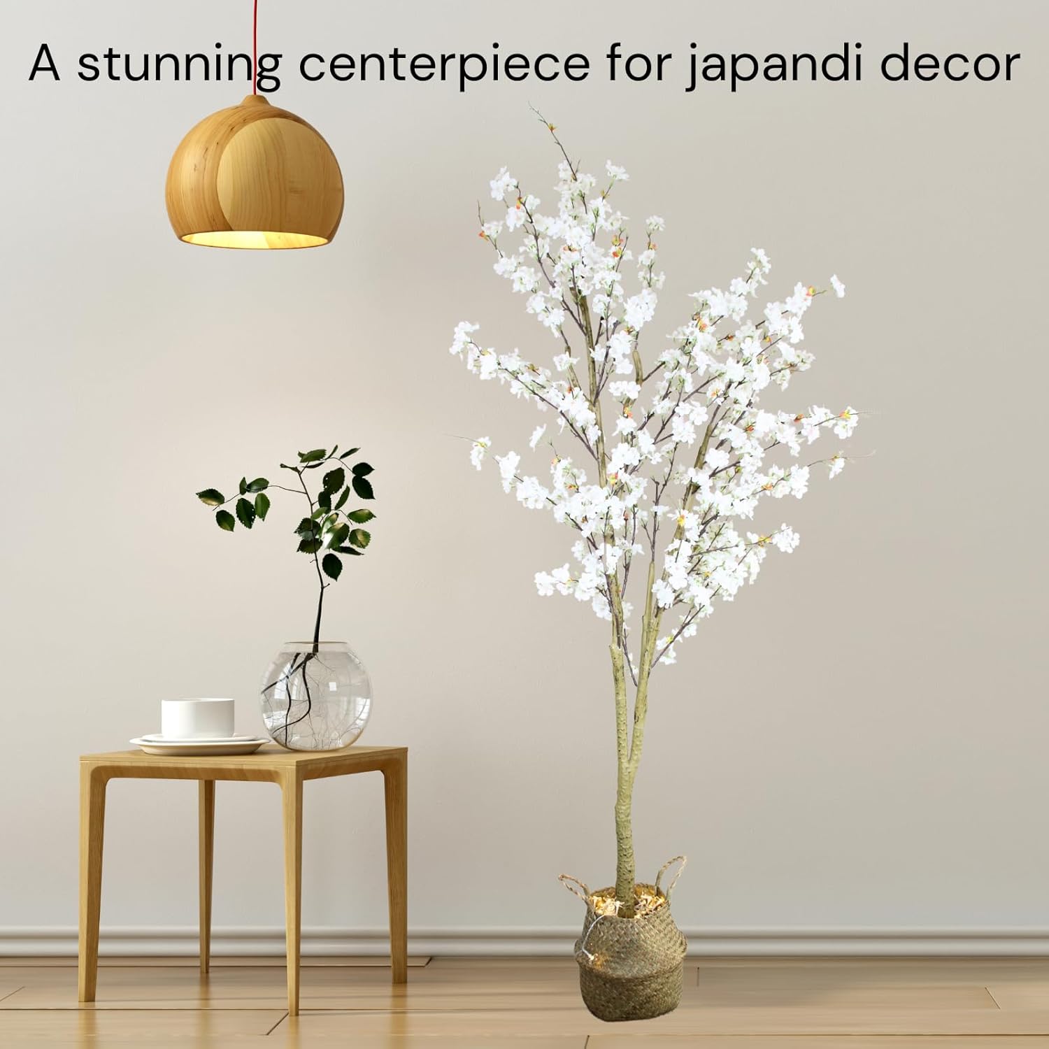 6ft Light Up Cherry Blossom Tree with Plant Basket