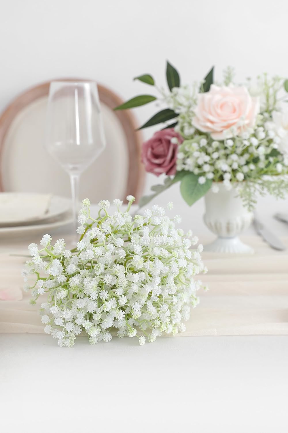 Babys Breath Artificial Flowers 30 Pcs White Gypsophila Greenery Sprays