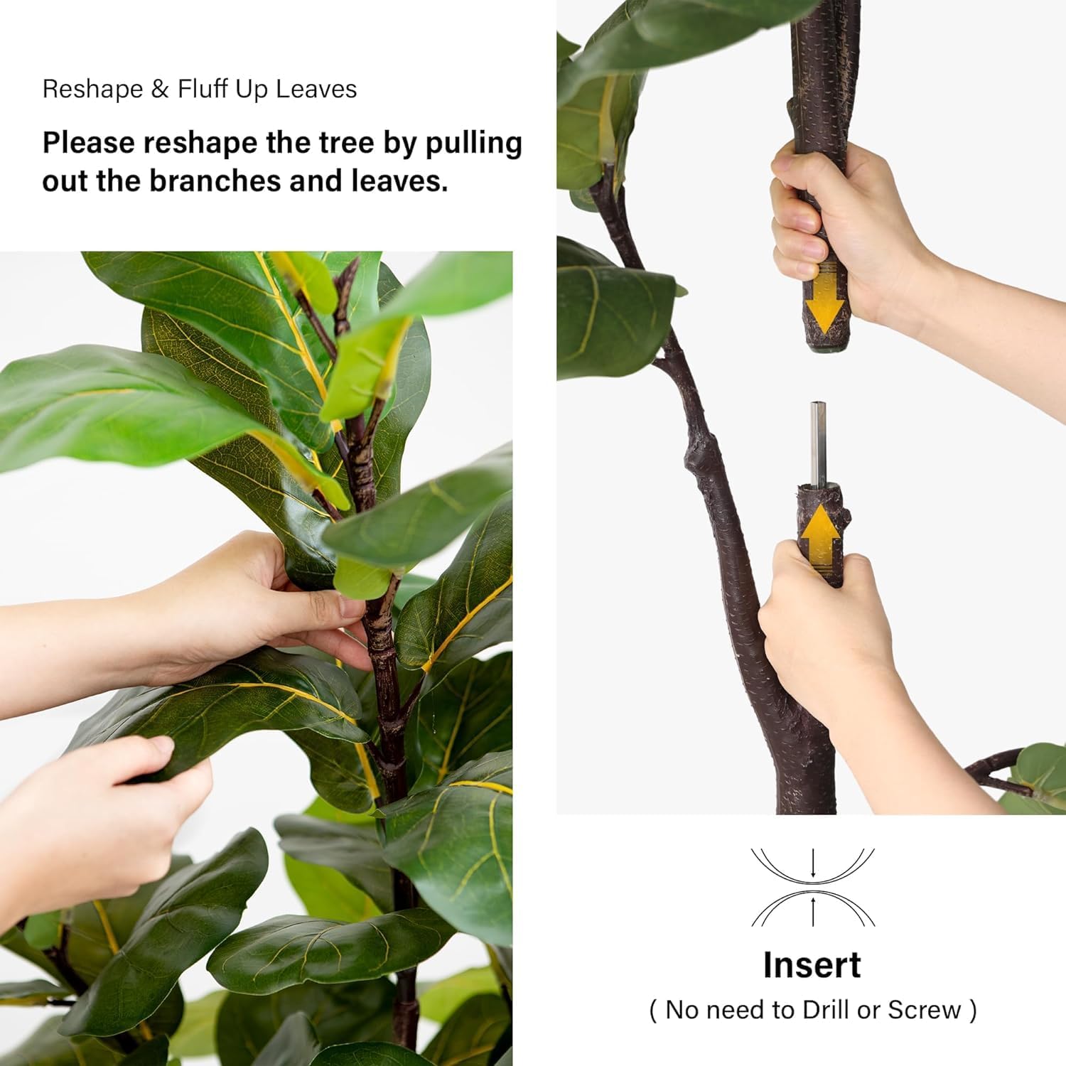 6FT Fiddle Leaf Fig Artificial Tree with Pot