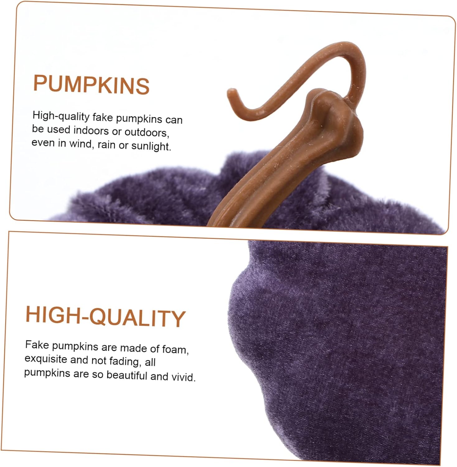 5pcs Flannel Foam Halloween Pumpkins Decor