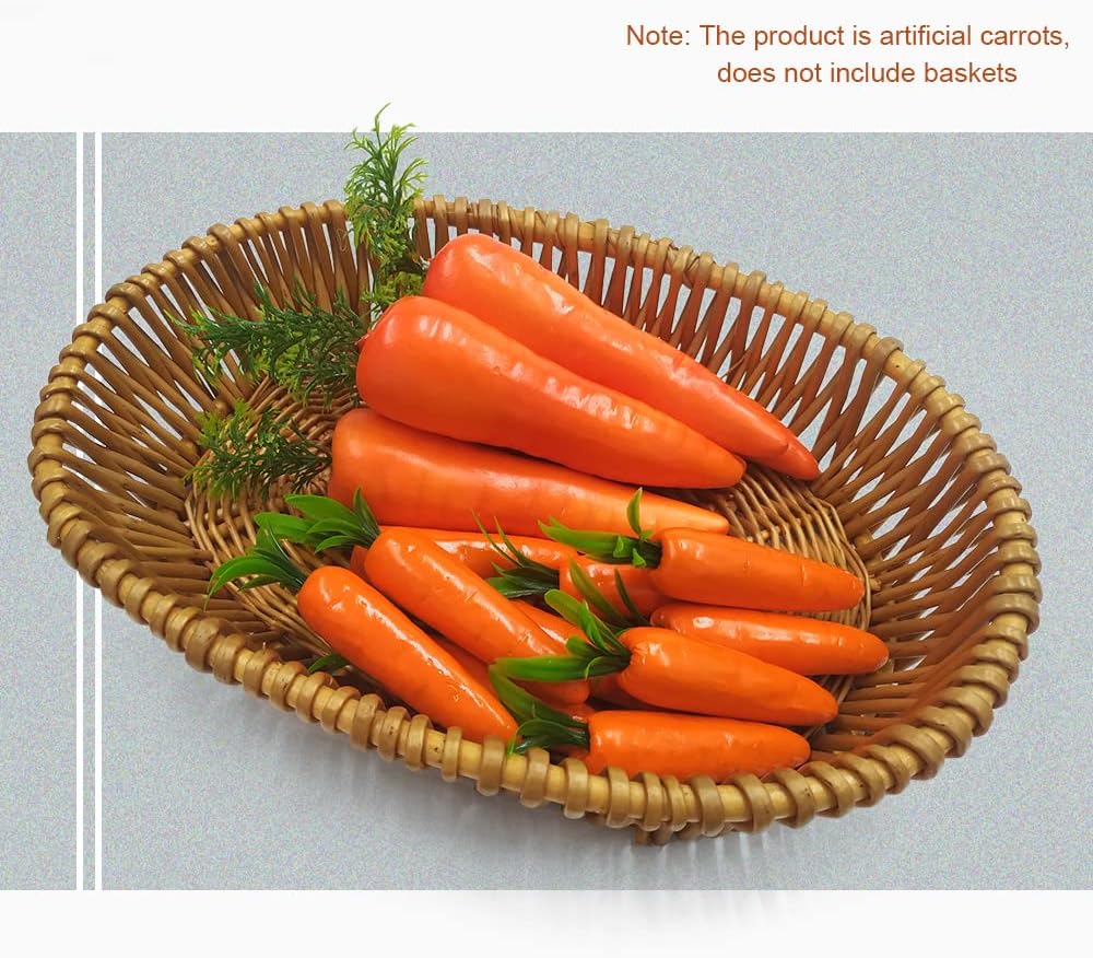 Lifelike Fake Carrots 15 Pcs Plastic Easter Decor