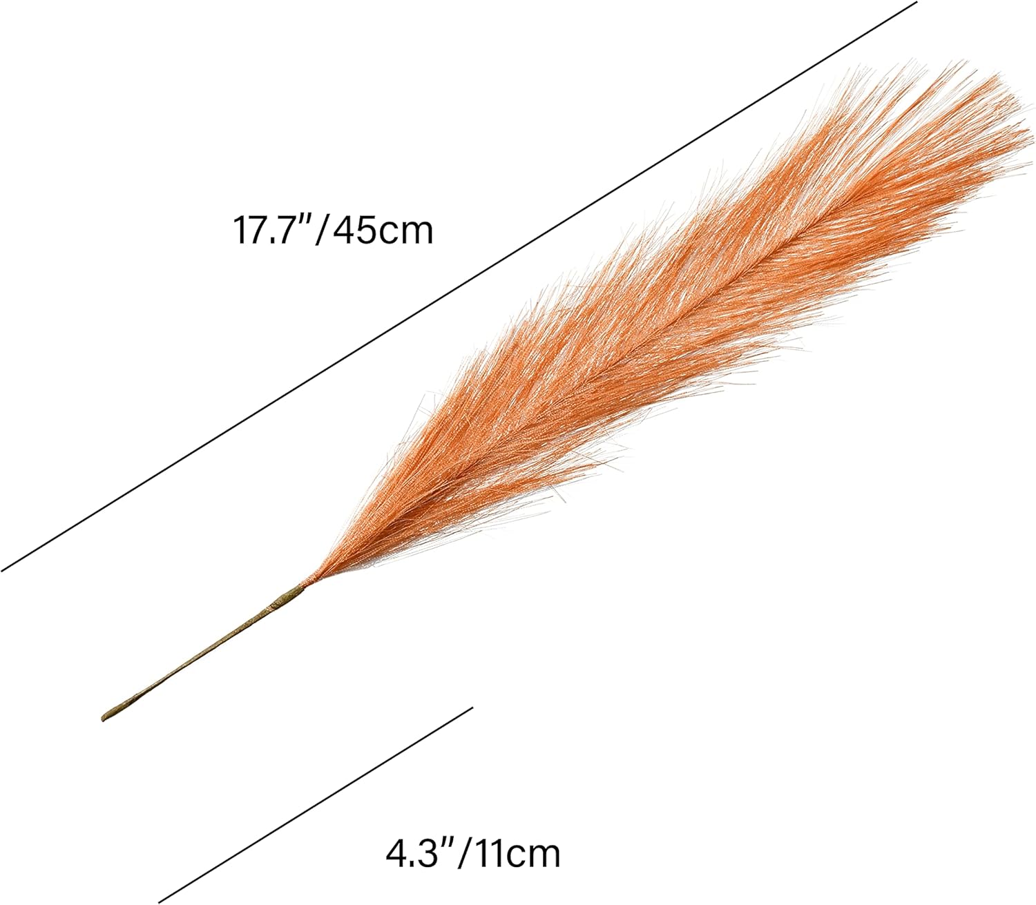 Mandys Orange Silk Pampas Grass Bouquet 20 Stems