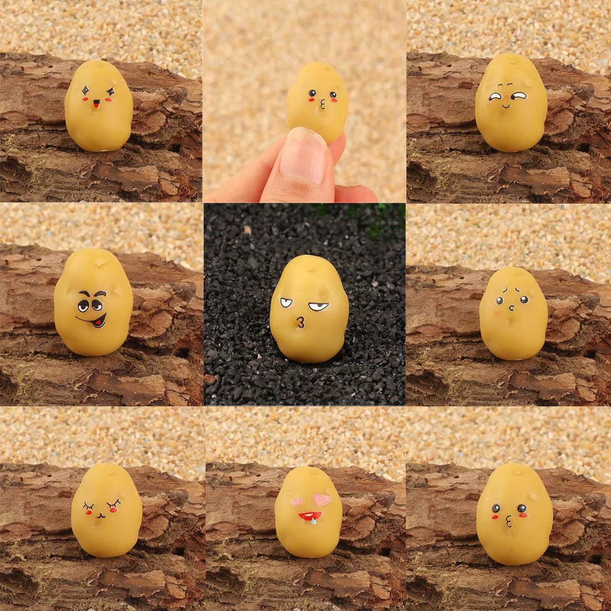 32pcs Mini Resin Potatoes Decor Lifelike Artificial Vegetables