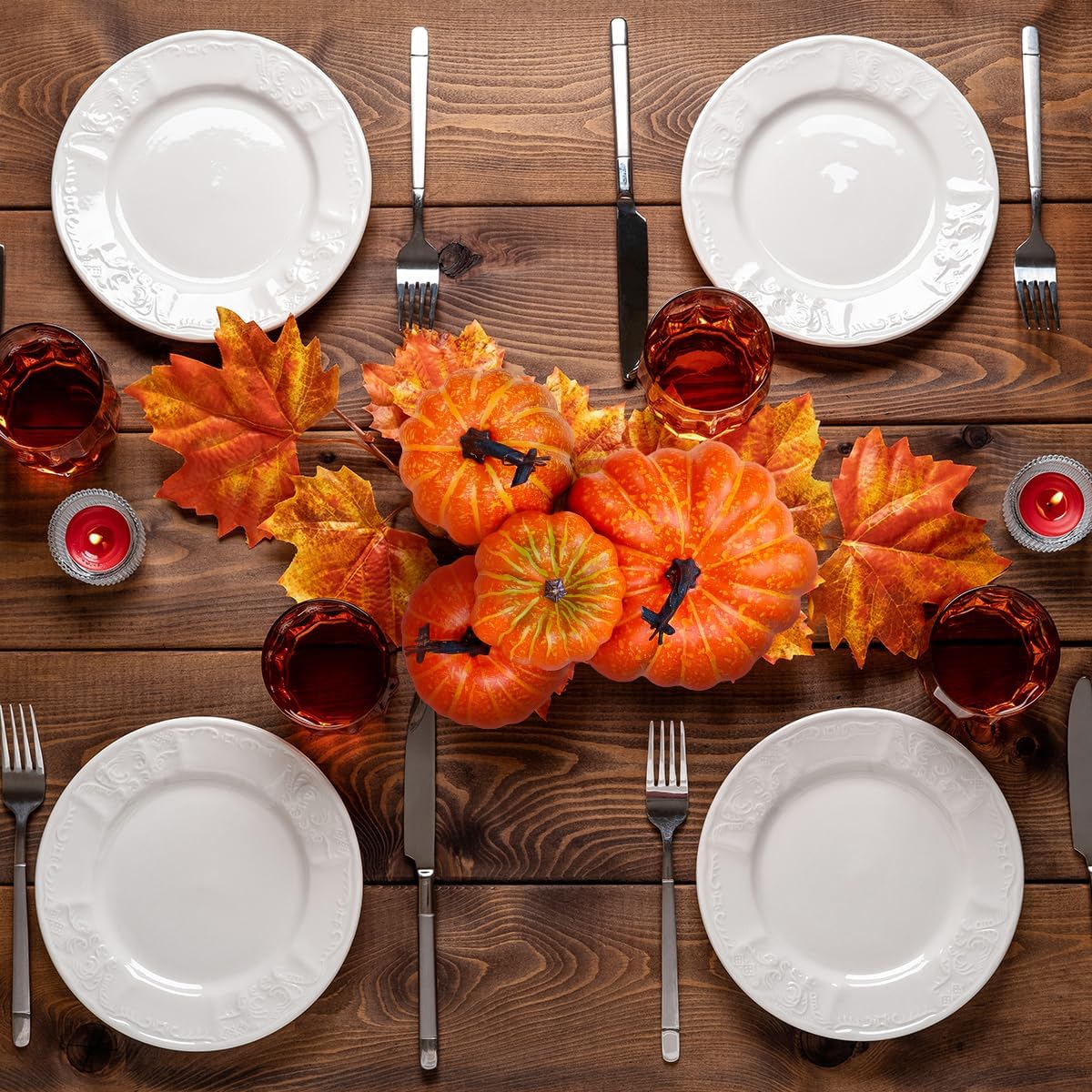 Gresorth 4 PCS Artificial Pumpkin Fall Decoration