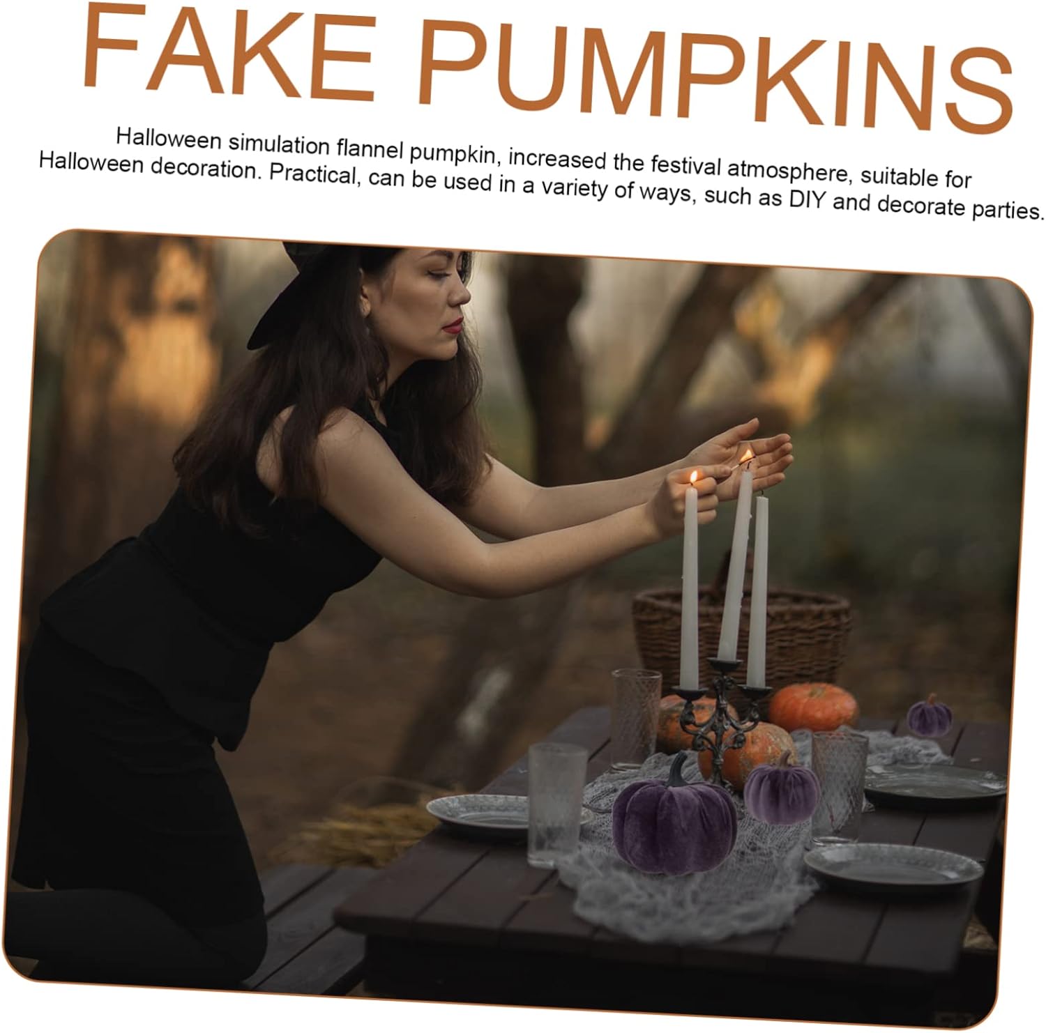 5pcs Flannel Foam Halloween Pumpkins Decor