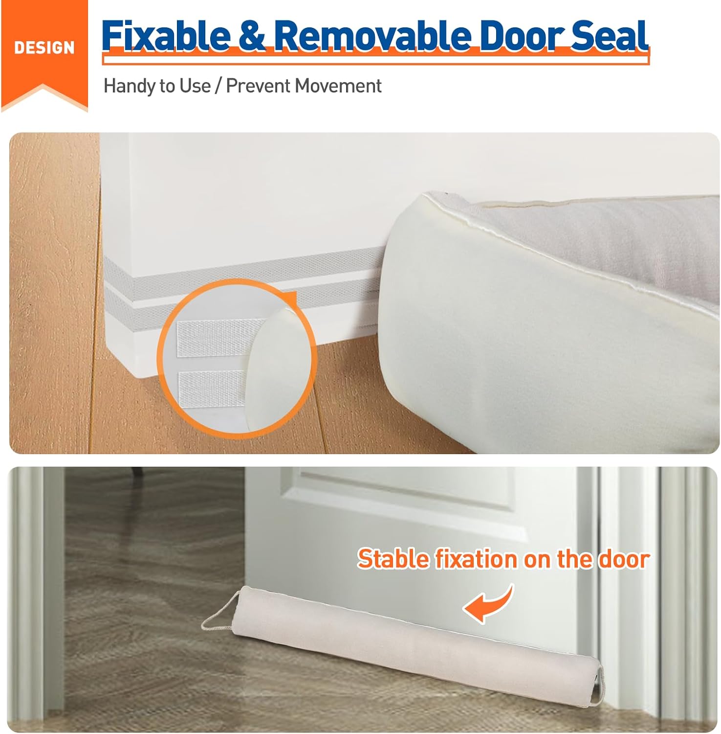 MAGZO Door Draft Stopper 32 Inch - Beige