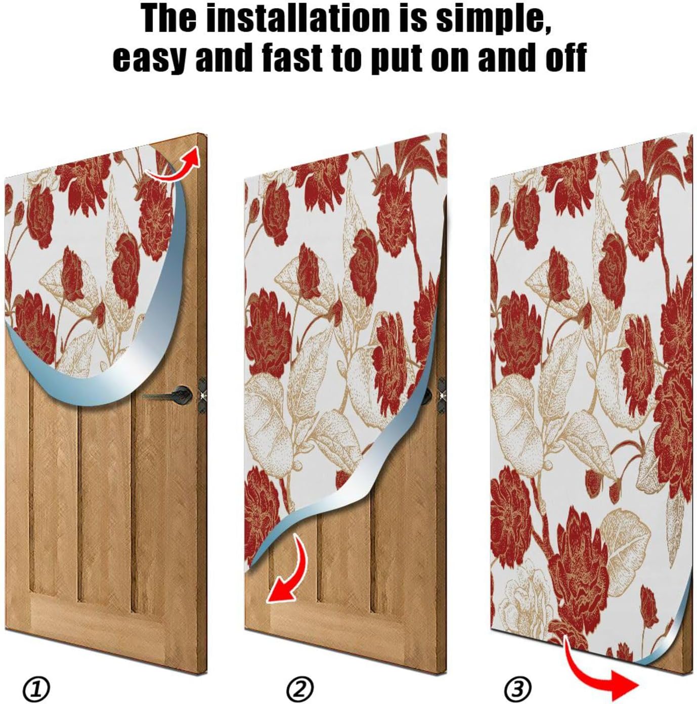 Susiyo Red Flowers Branches Halloween Door Cover