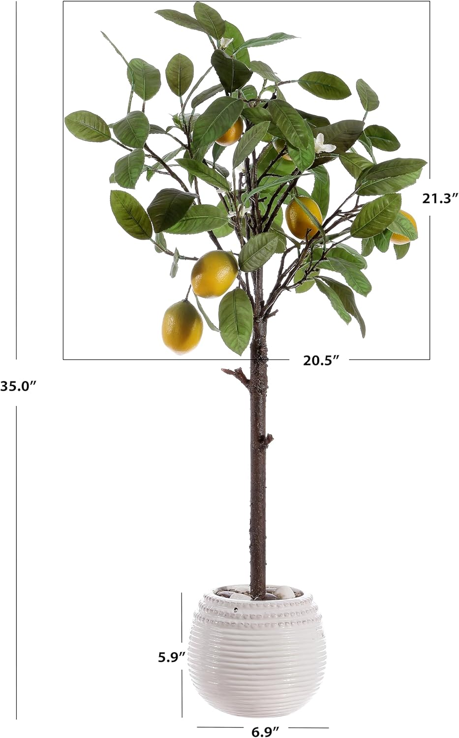 SAFAVIEH Artificial Lemon Tree 35 Inch Potted
