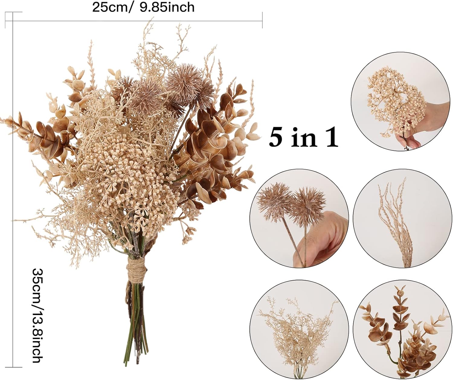 Beige Silk Artificial Flowers for Vase Home Decor