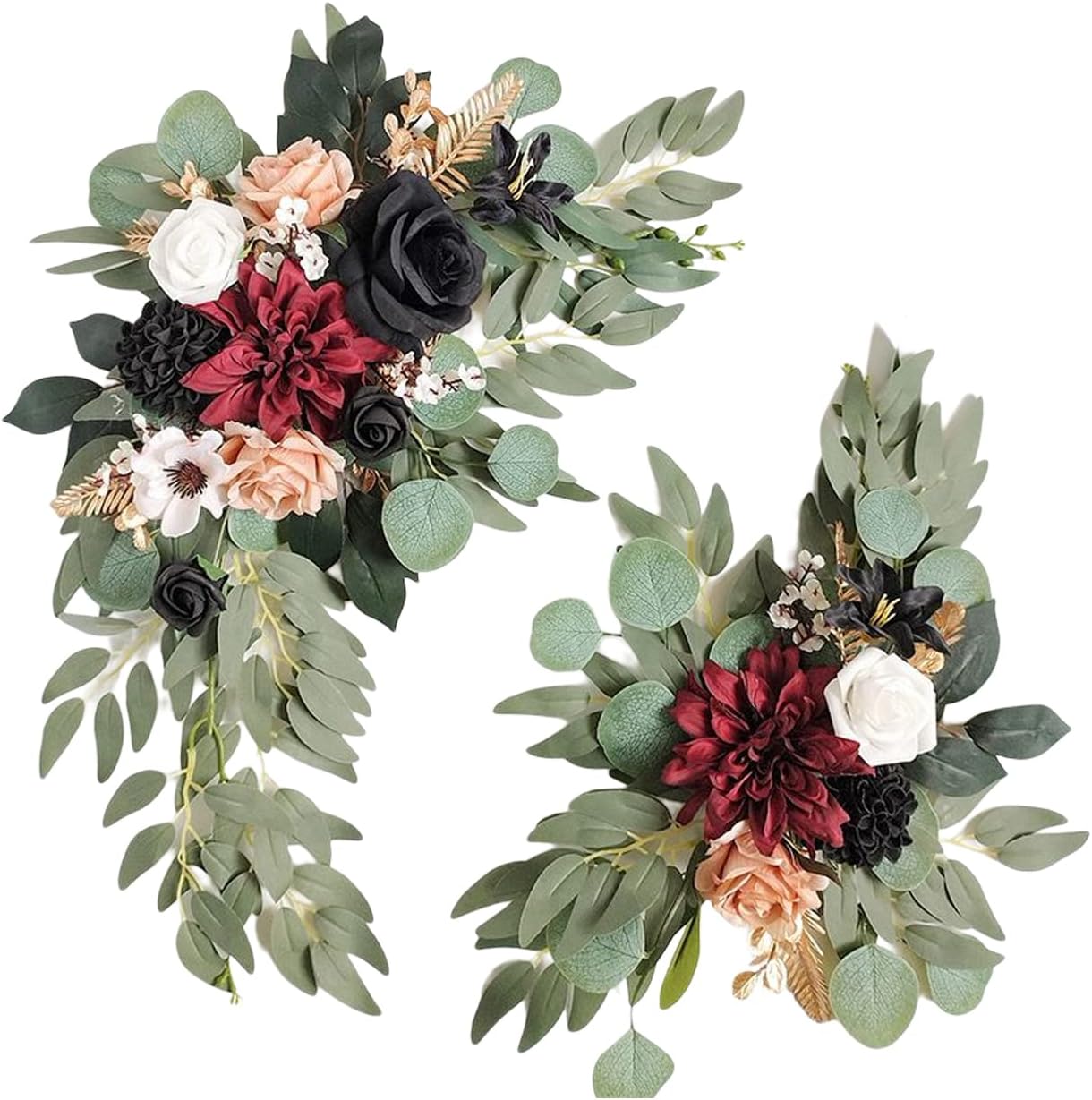 FQQWEE 2Pcs Artificial Wedding Arch Flowers Kit