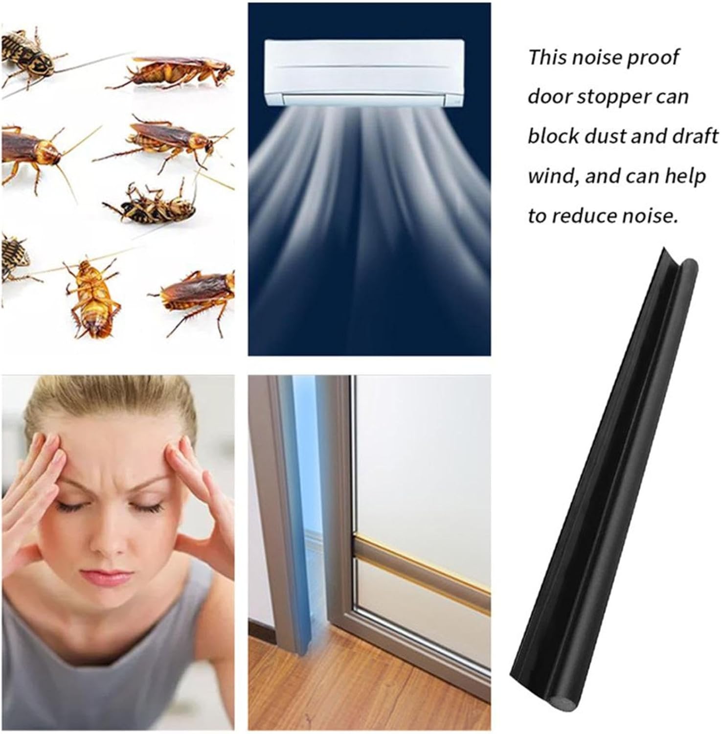 Door Draft Stopper 38 Inch Orange Weather Stripping Seal