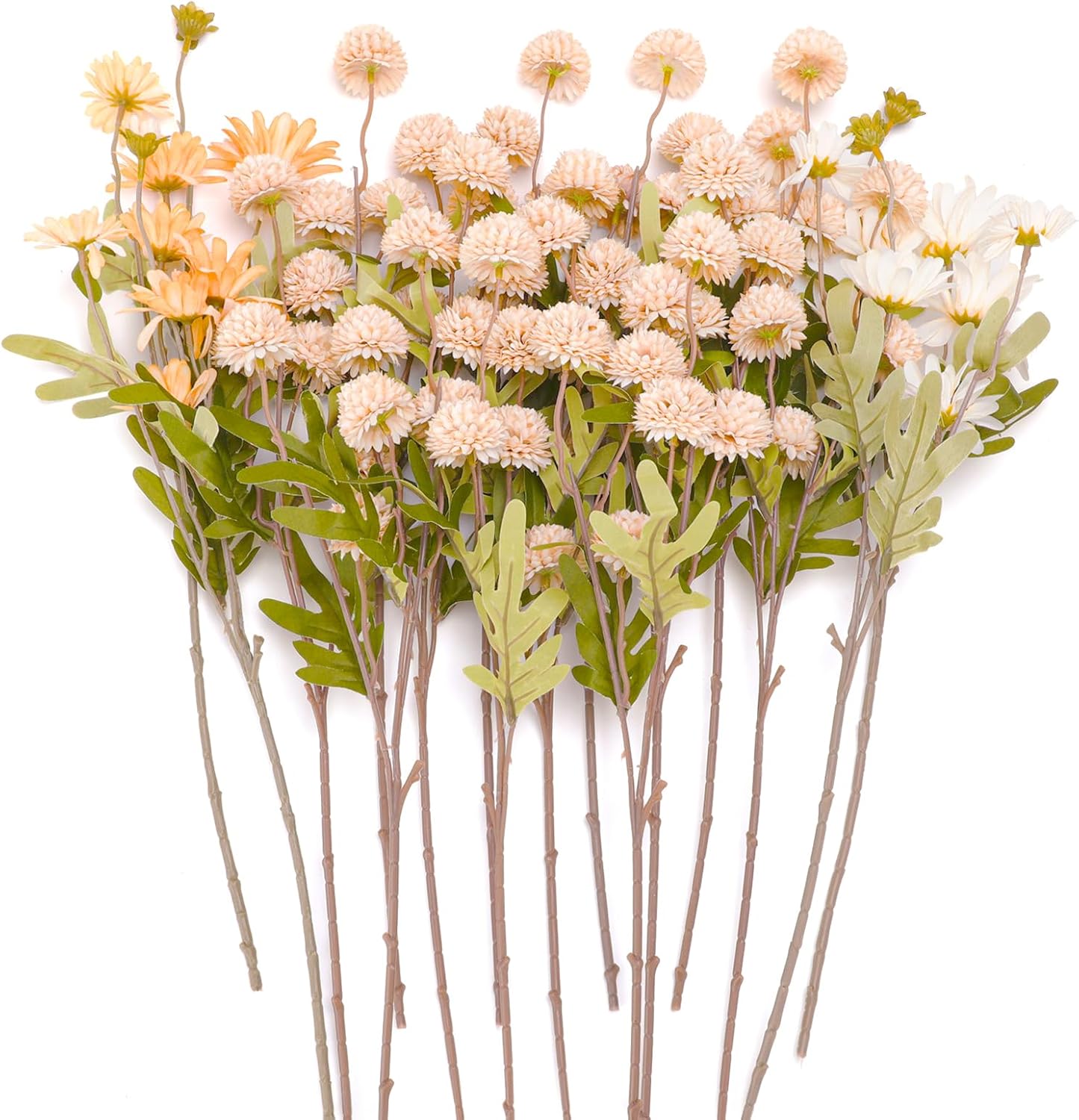 16 Pcs Realistic Dandelion and Chrysanthemum Stems for Wedding Centerpieces